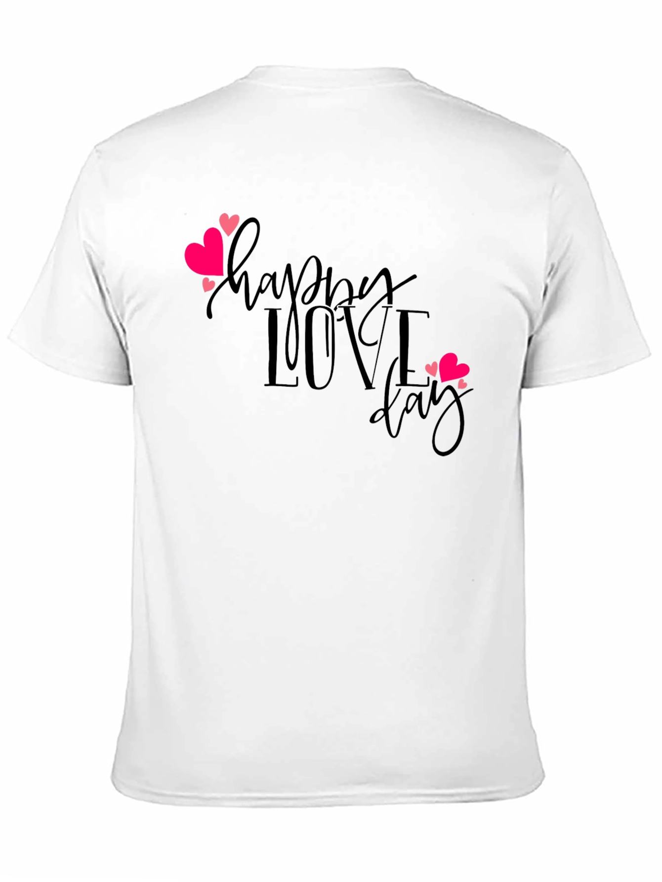 Happy Love Day Graphic Tee - Black