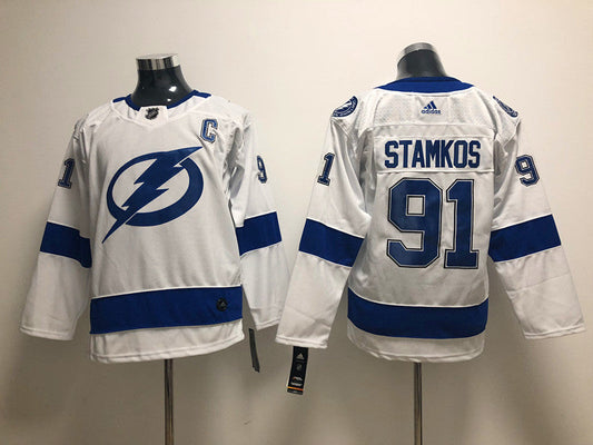 Men's Tampa Bay Lightning Steven Stamkos #91 White Home Breakaway Jerseys
