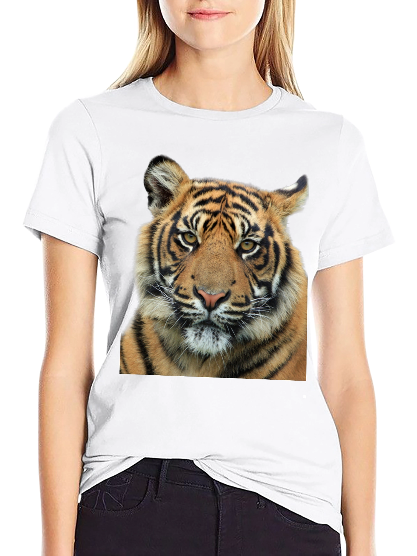 Tiger Graphic Print Black T-Shirt