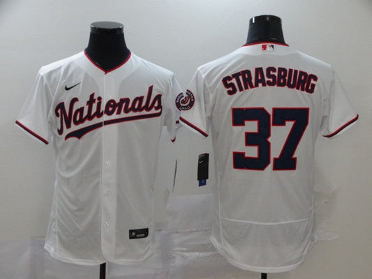 Men's Washington Nationals Stephen Strasburg #37 White Authentic Game Jerseys