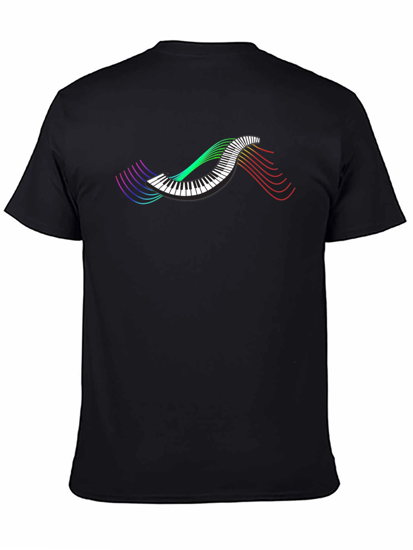 Musical Wave Graphic T-Shirt - Black