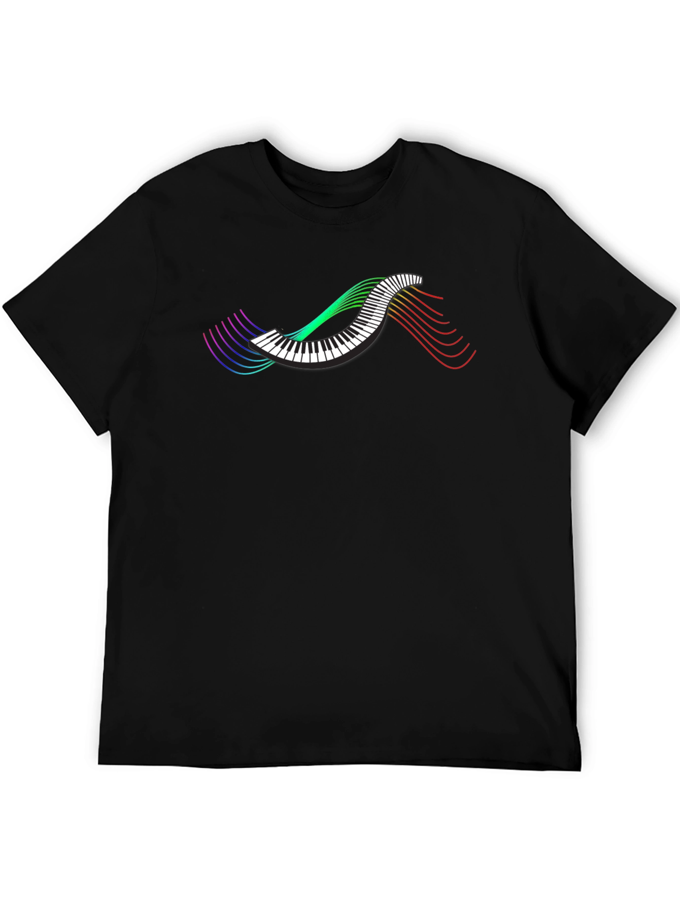Musical Wave Graphic T-Shirt - Black