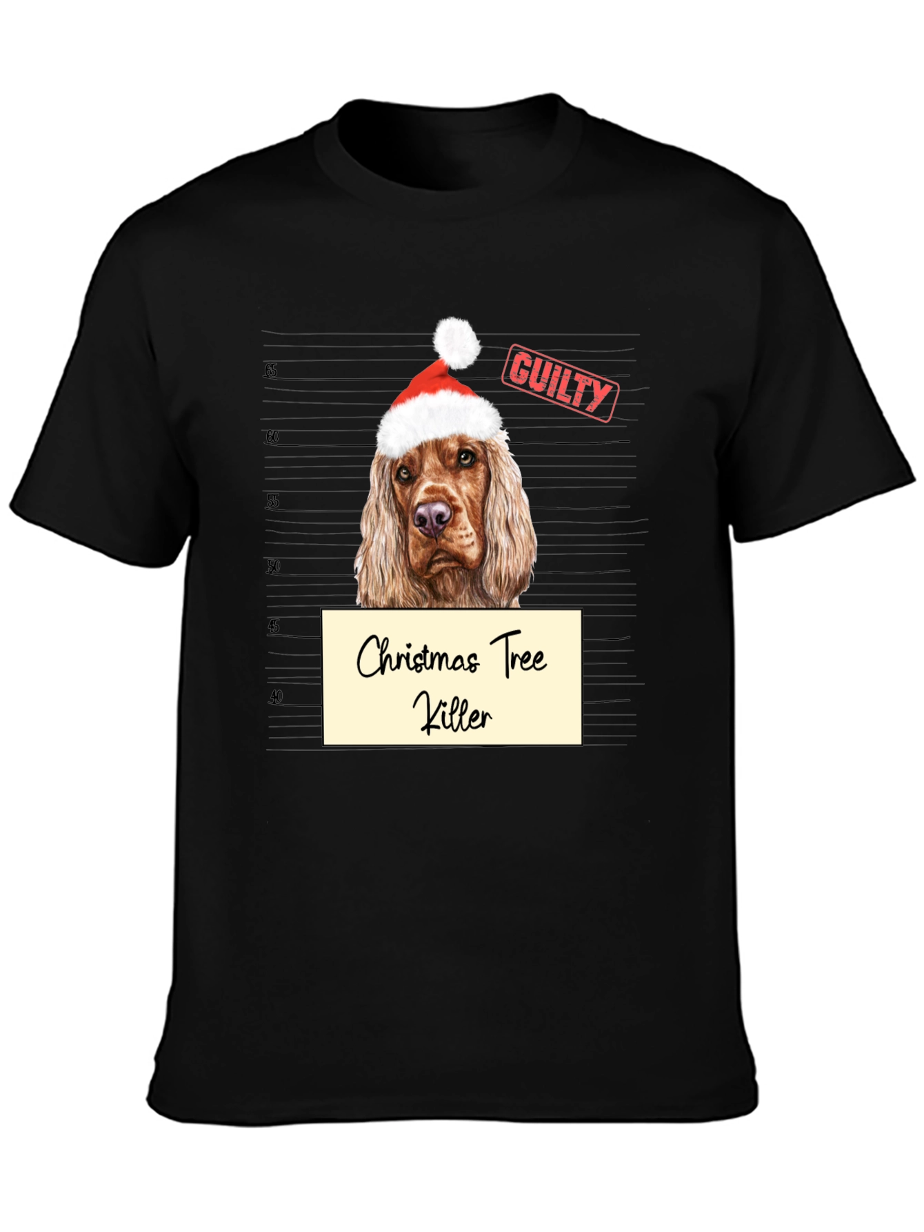 Christmas Tree Killer Dog Mugshot T-Shirt
