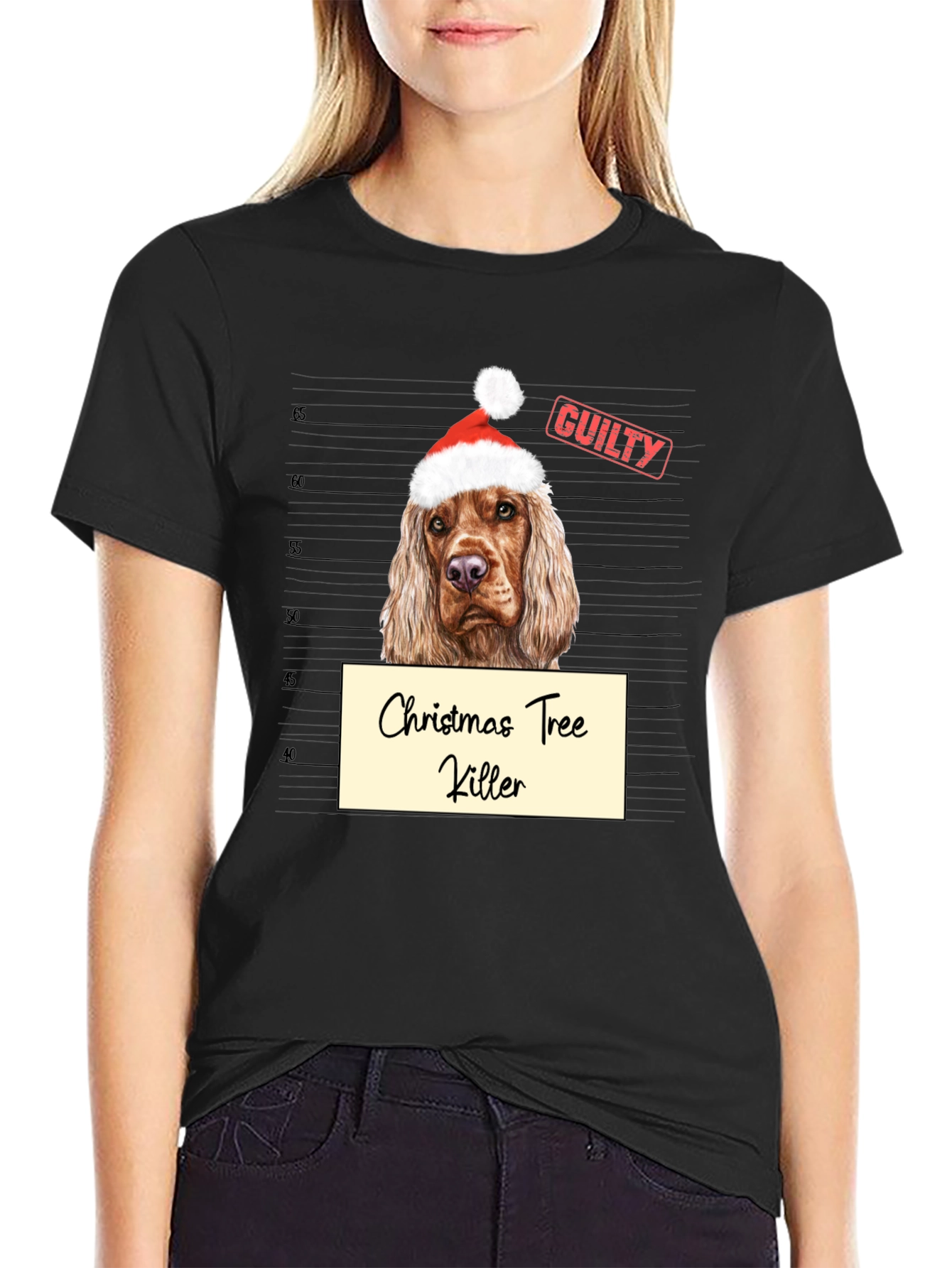 Christmas Tree Killer Dog Mugshot T-Shirt
