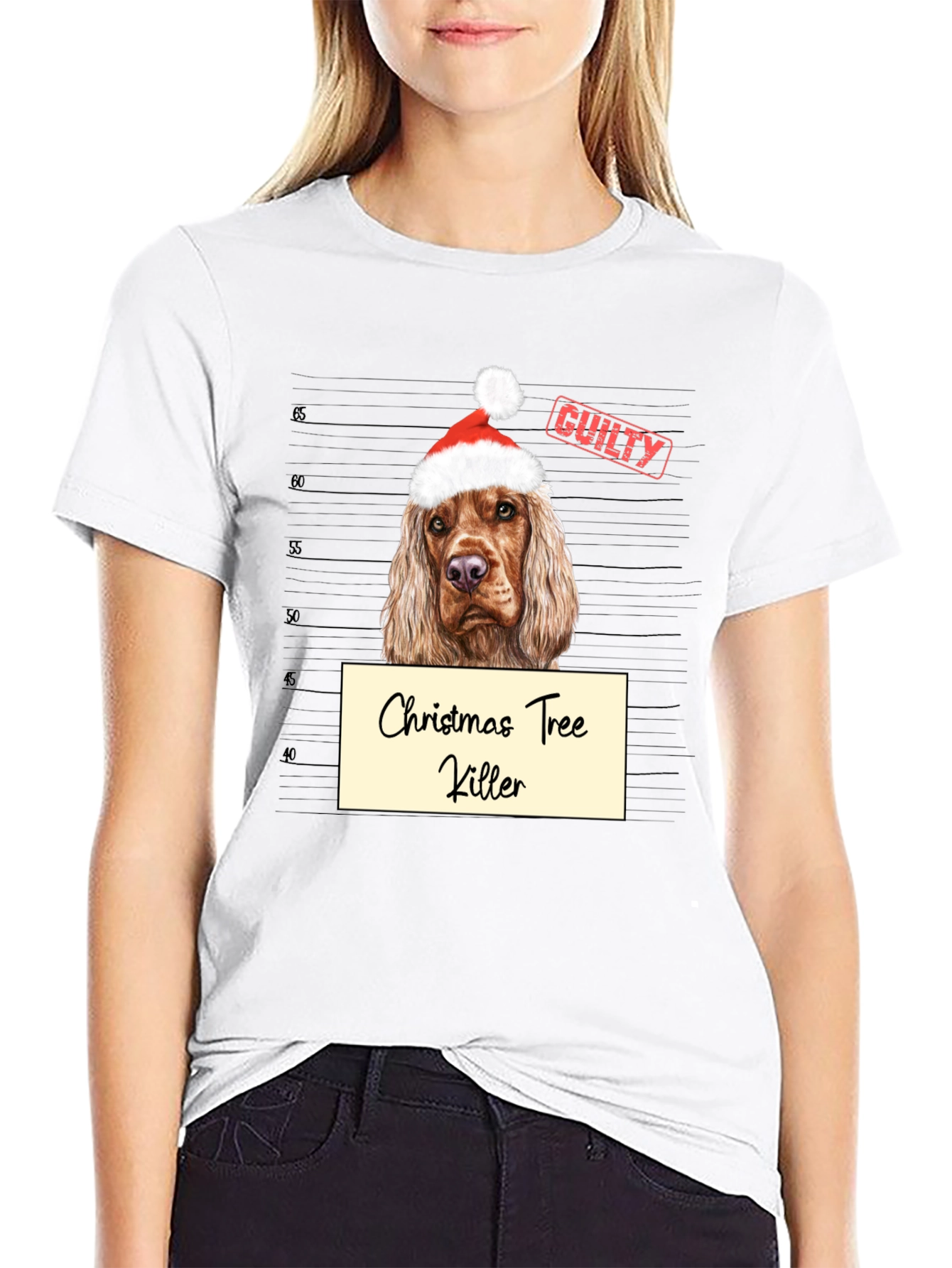 Christmas Tree Killer Dog Mugshot T-Shirt