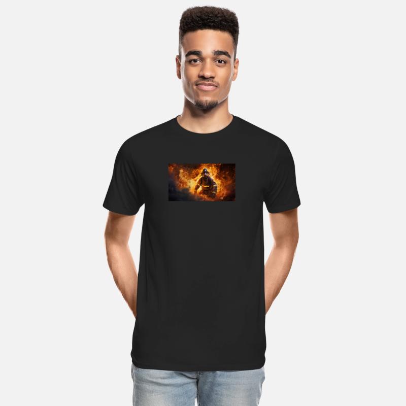 Firefighter in burning fire - Fire fighter head we