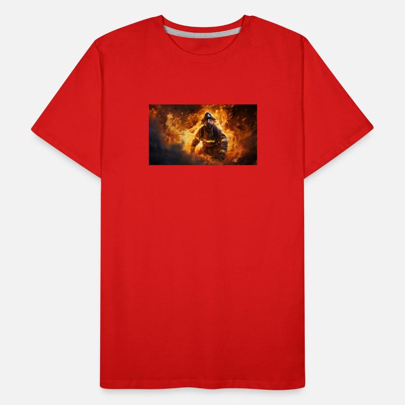 Firefighter in burning fire - Fire fighter head we