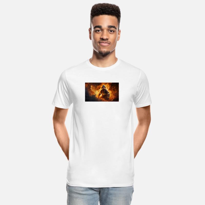 Firefighter in burning fire - Fire fighter head we