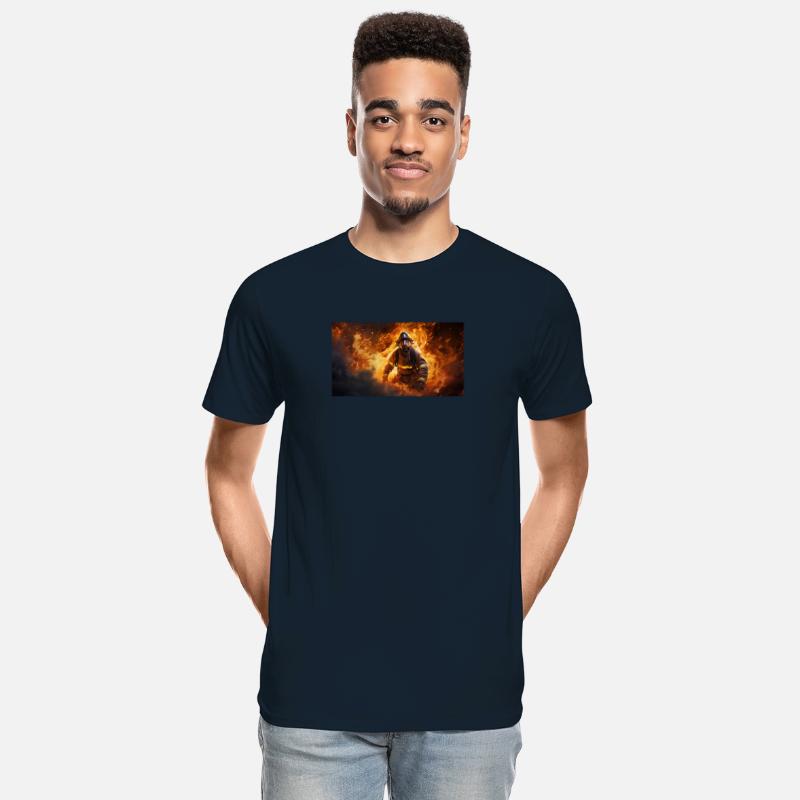 Firefighter in burning fire - Fire fighter head we