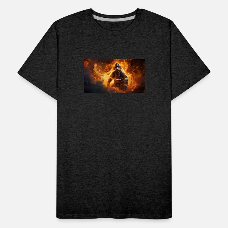 Firefighter in burning fire - Fire fighter head we