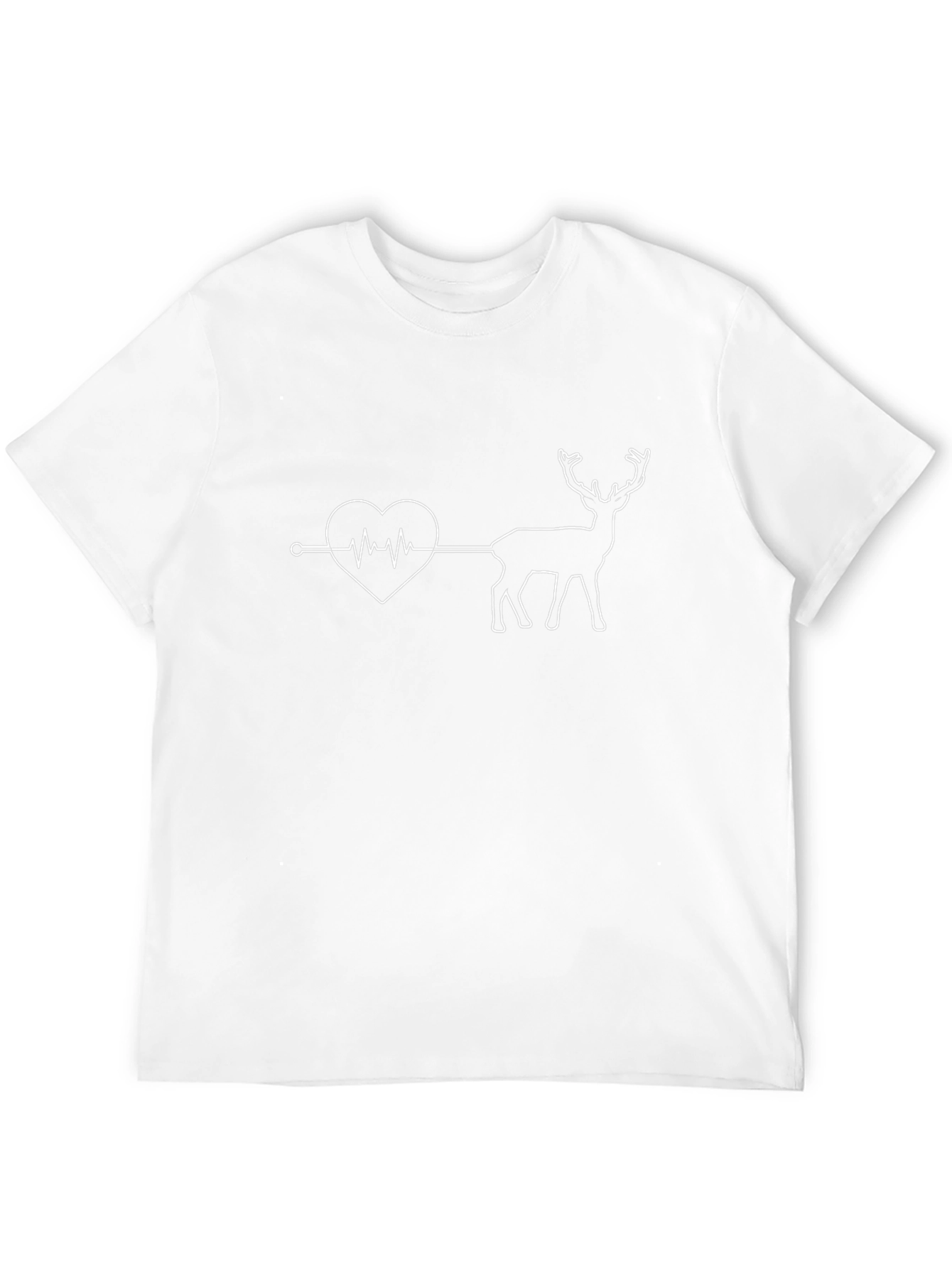 Heartbeat Deer Graphic T-Shirt - Black
