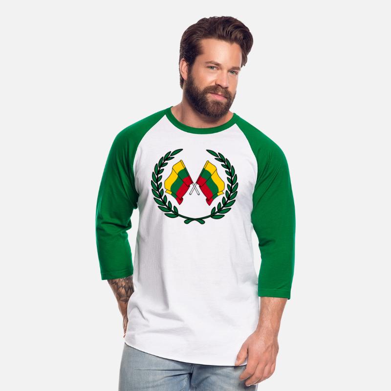 Flags Lithuania in laurel wreath