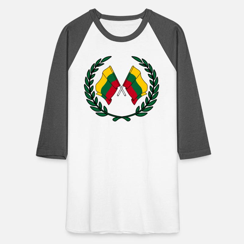Flags Lithuania in laurel wreath