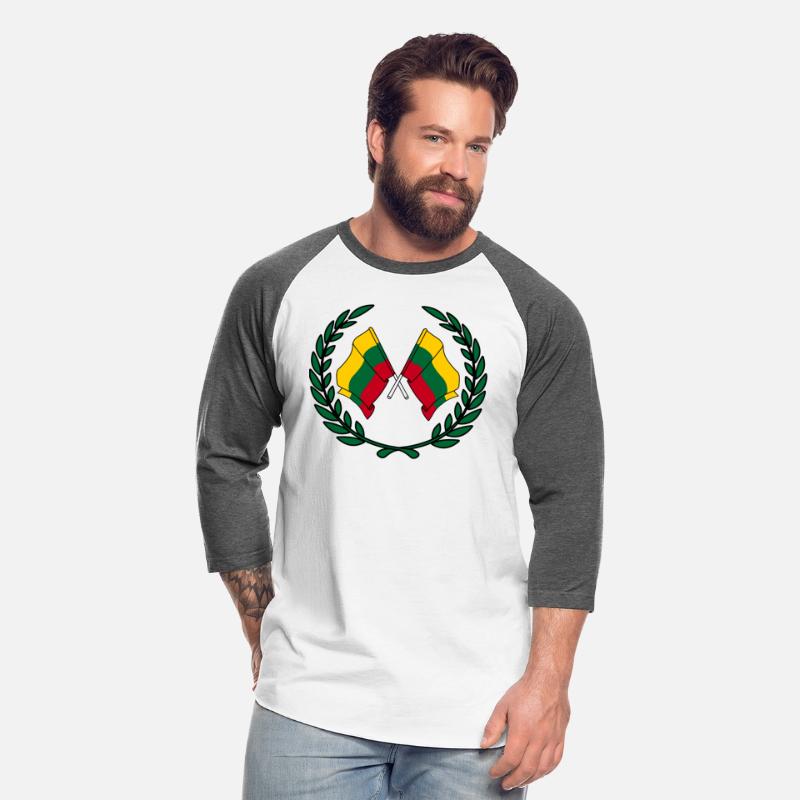 Flags Lithuania in laurel wreath