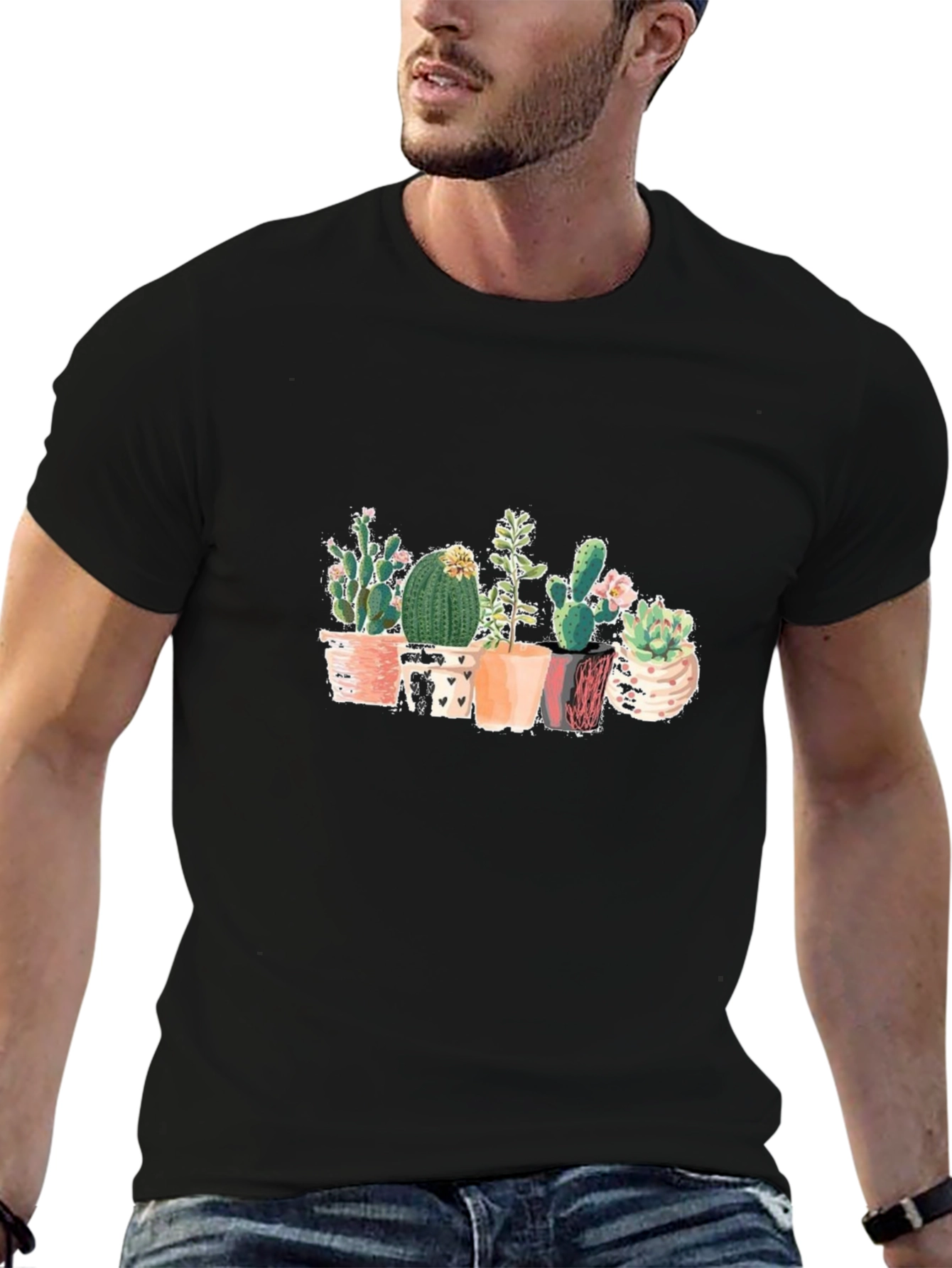 Cactus Graphic Black T-Shirt