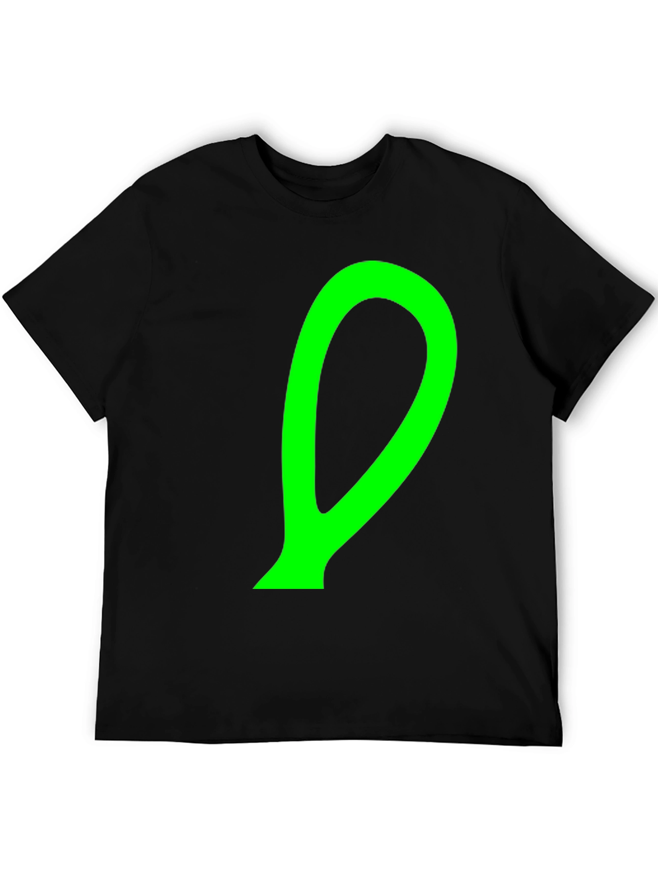 Abstract Green Shape Black T-Shirt