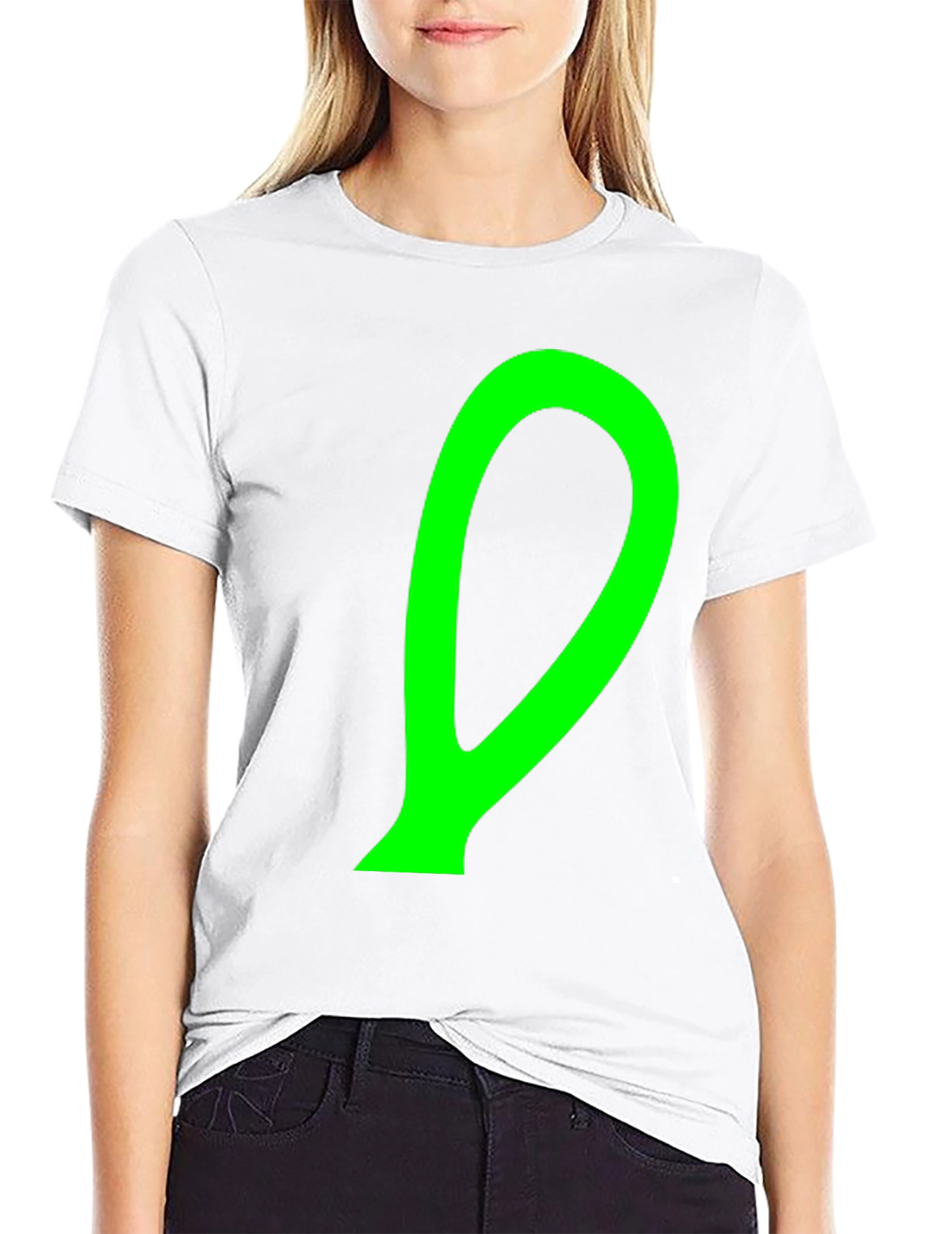 Abstract Green Shape Black T-Shirt
