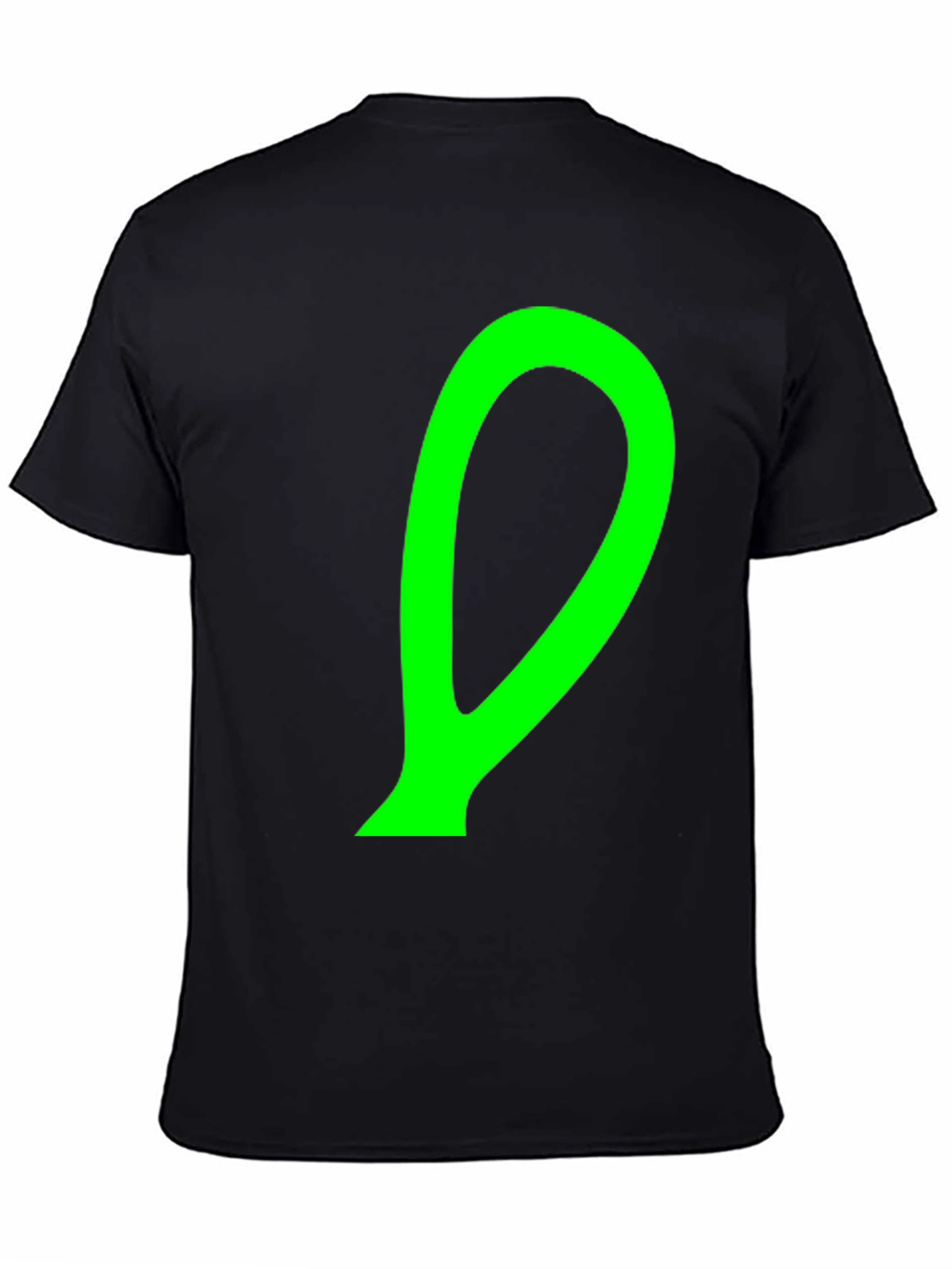 Abstract Green Shape Black T-Shirt