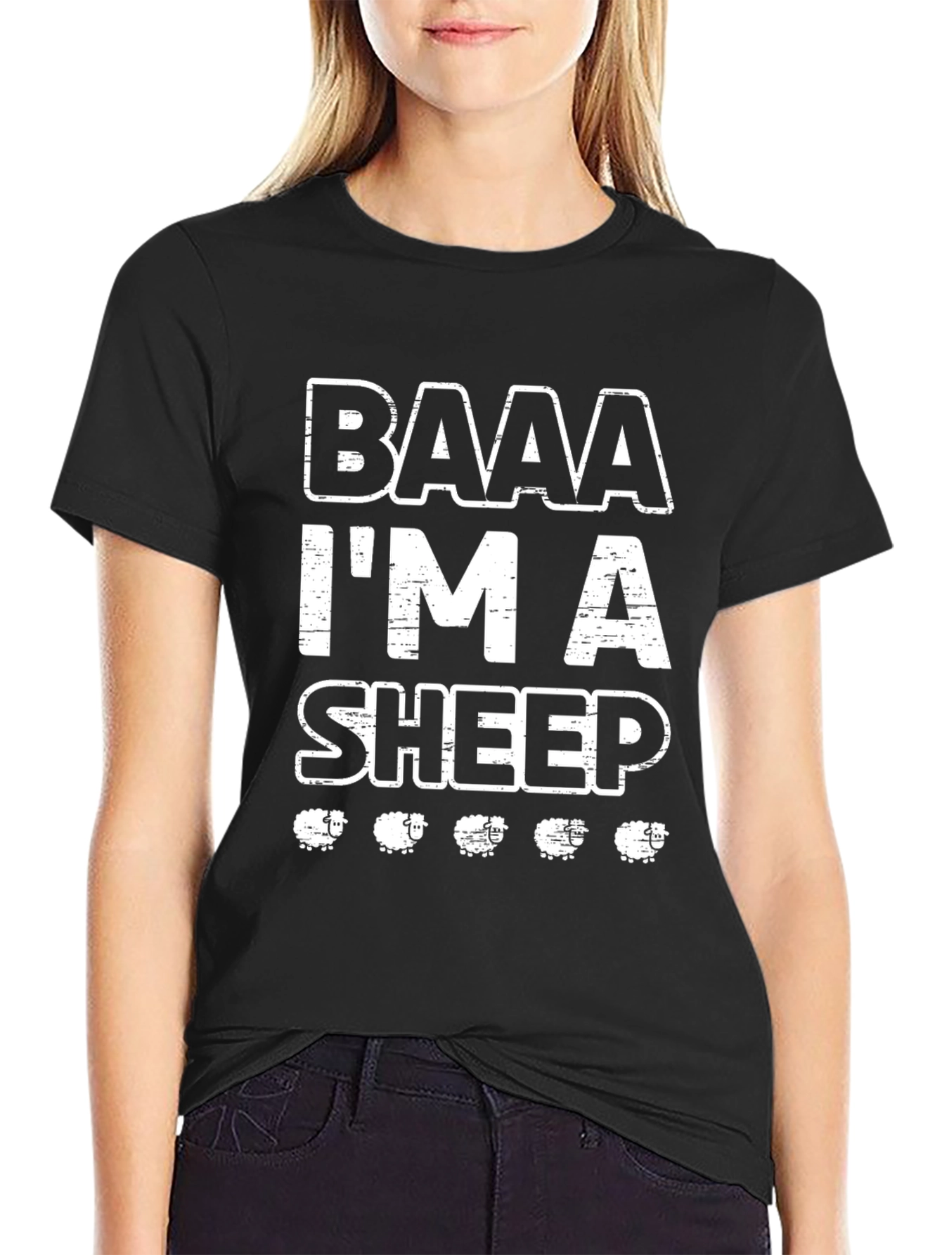 Baaa Im a Sheep T-Shirt - Black Cotton Tee