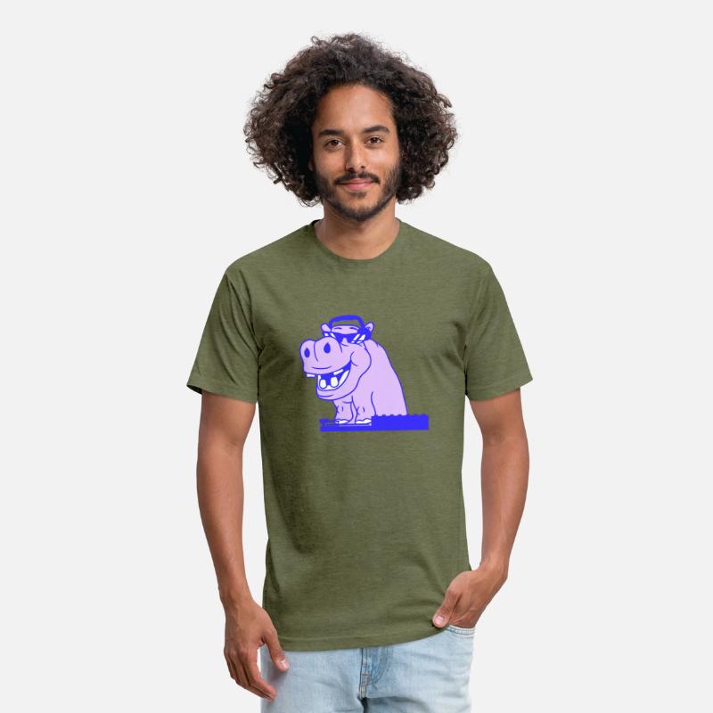 Funny DJ Cool Hippo Animal Mixing Music Party Club