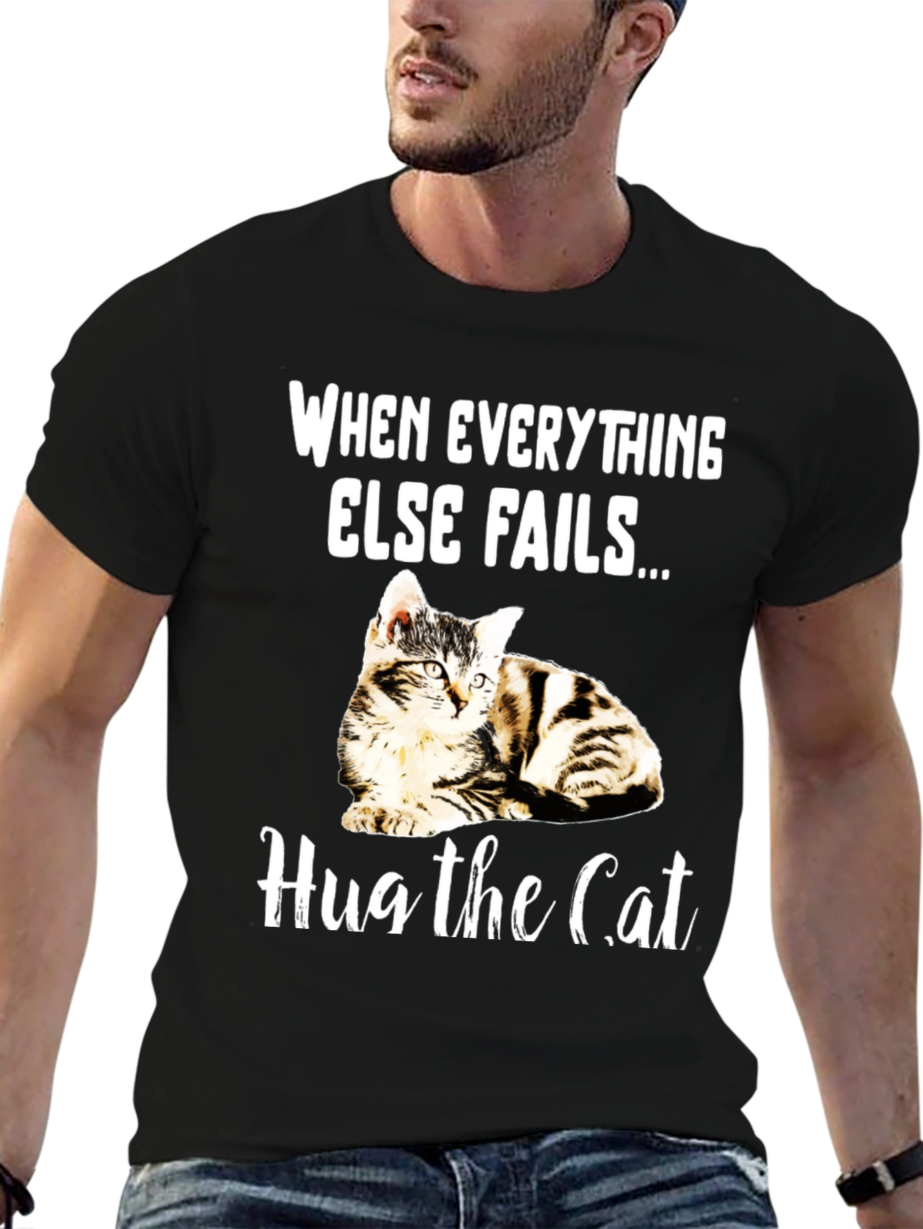 Hug the Cat T-Shirt - Novelty Graphic Tee