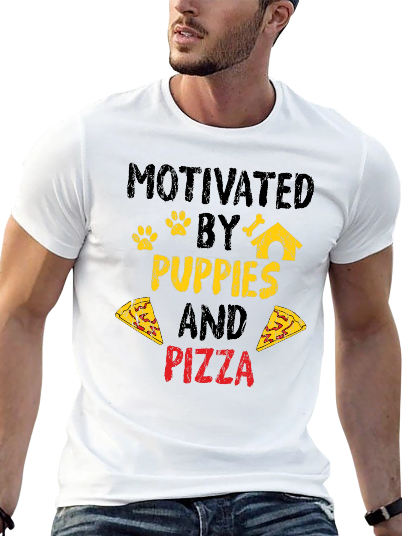 Puppies and Pizza T-Shirt - Funny Graphic Tee