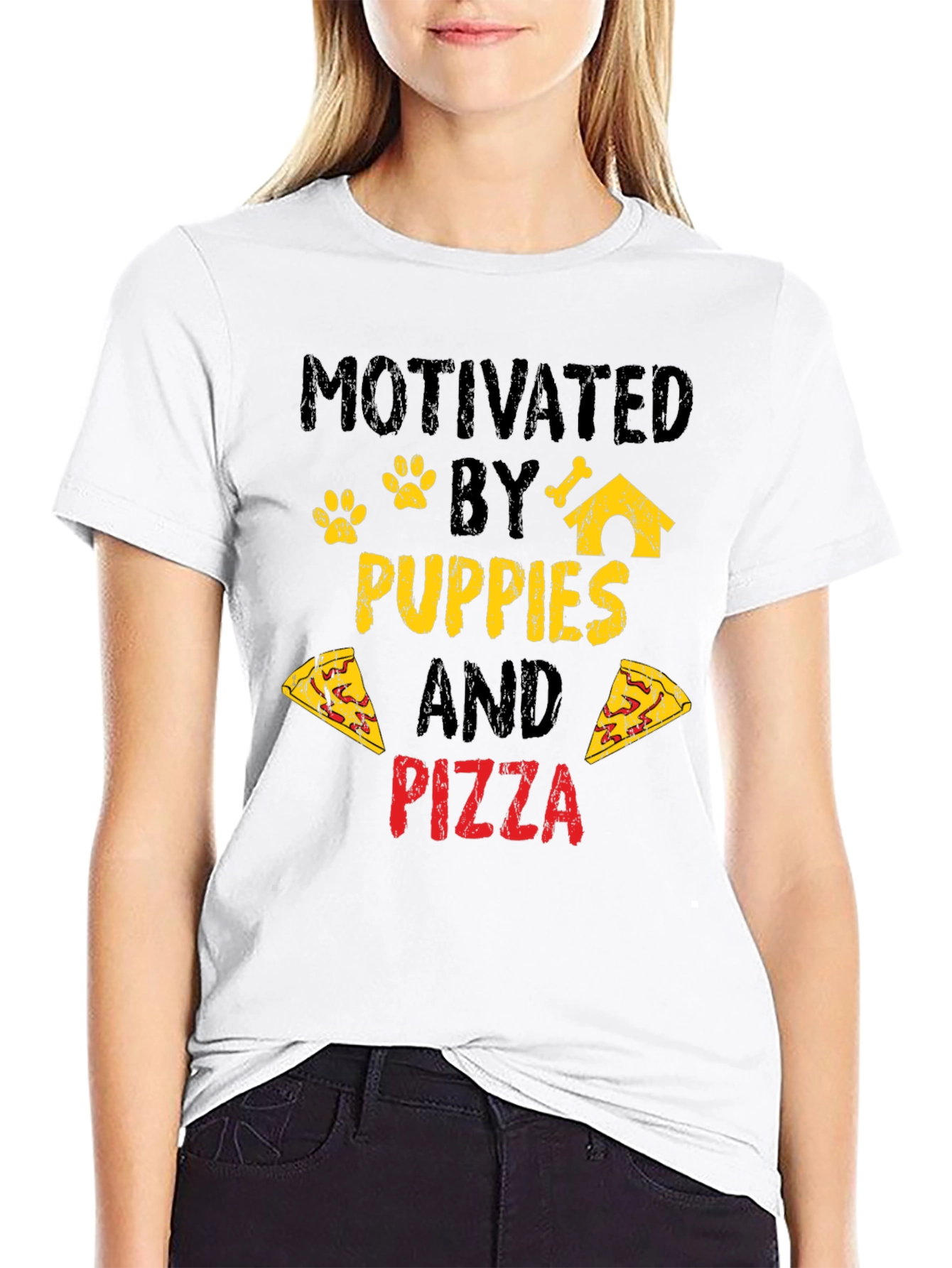 Puppies and Pizza T-Shirt - Funny Graphic Tee