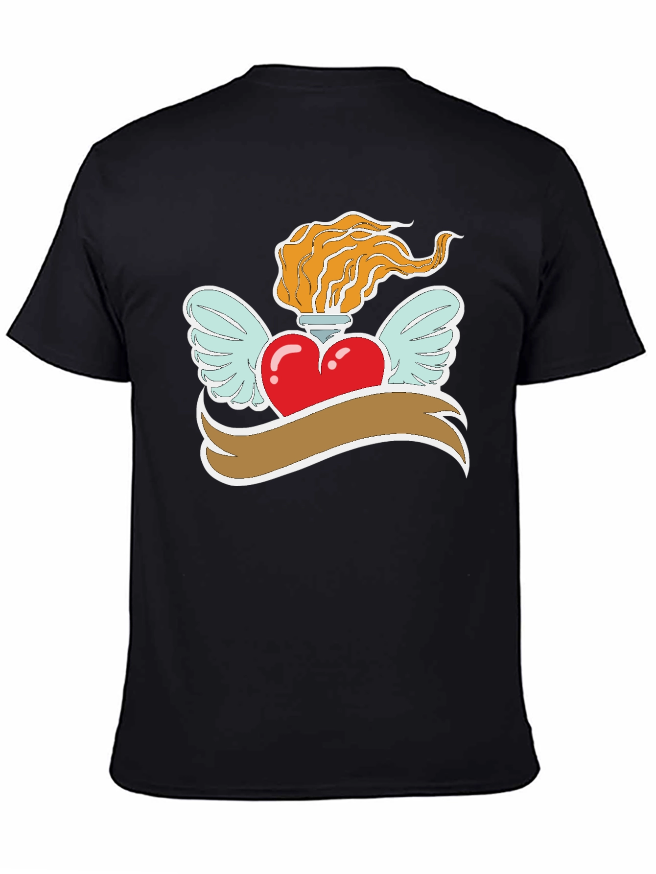 Winged Heart Flame Graphic T-Shirt