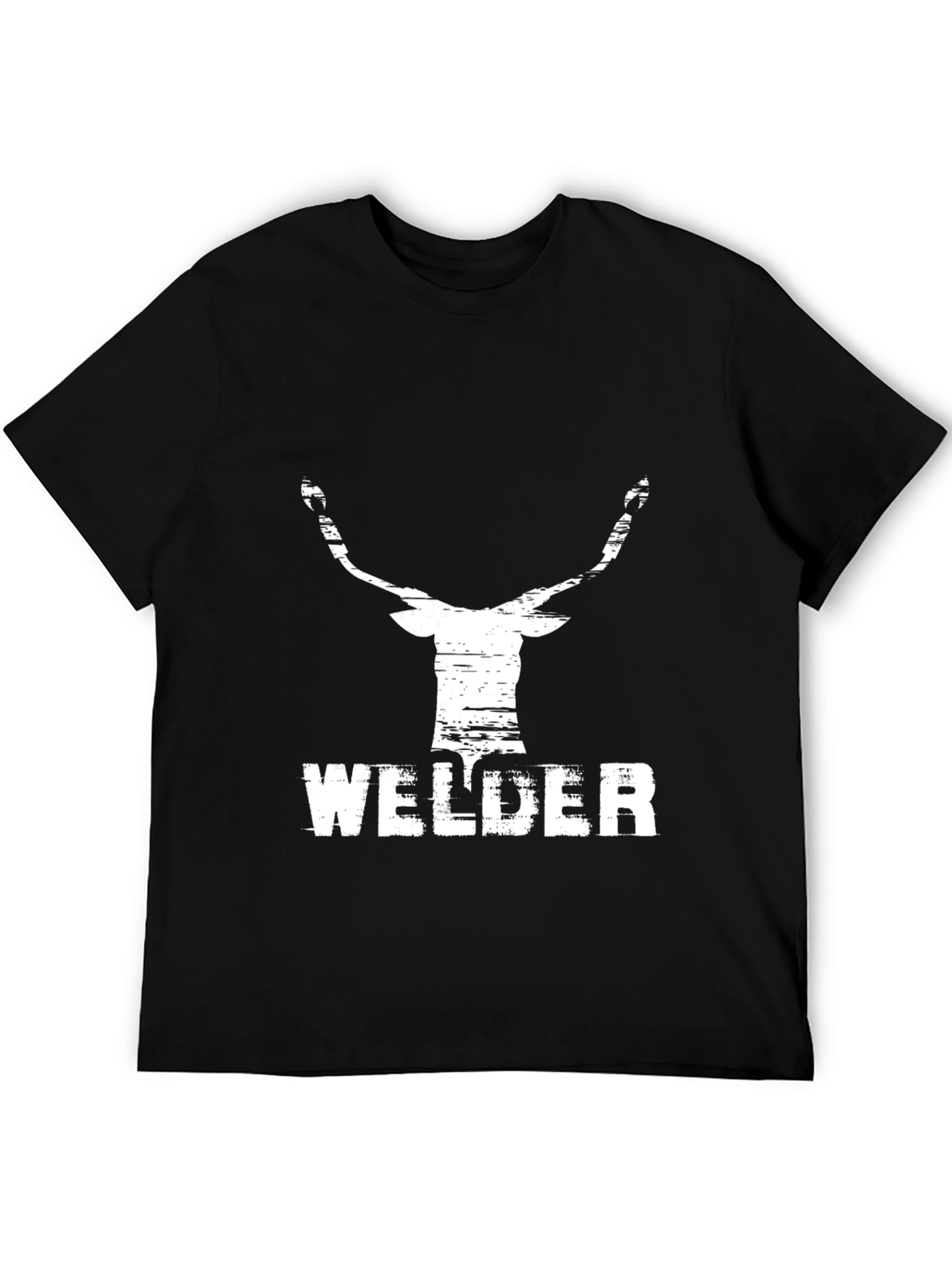Welder Deer Graphic Black T-Shirt