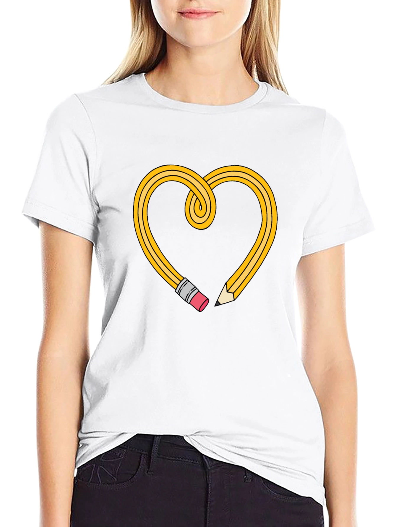 Pencil Heart Tee - Teacher Love Shirt