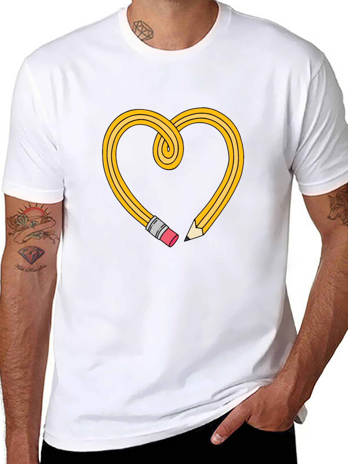 Pencil Heart Tee - Teacher Love Shirt