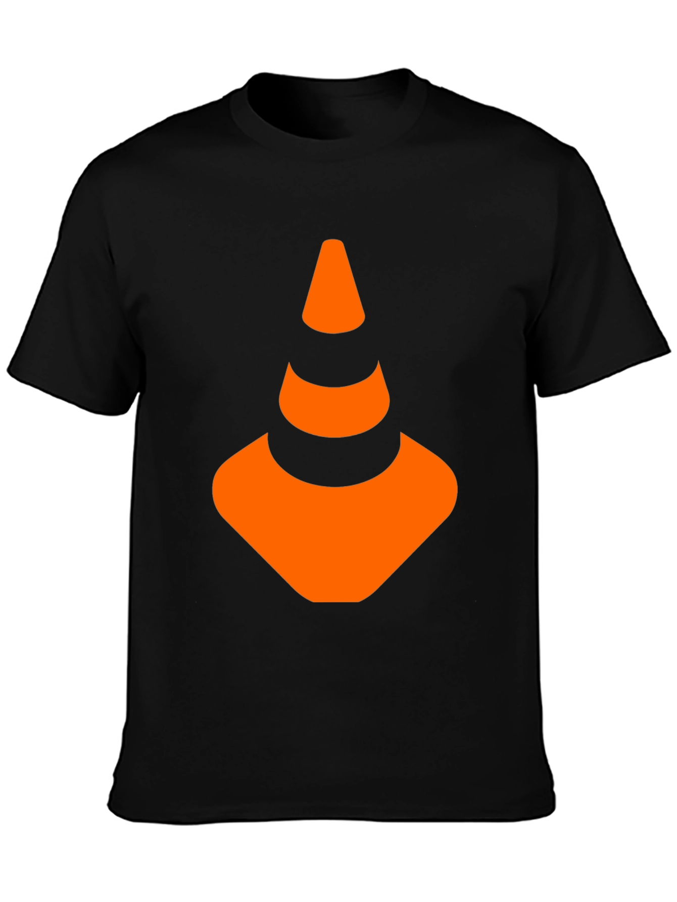 Traffic Cone Graphic Tee - Black Cotton Shirt