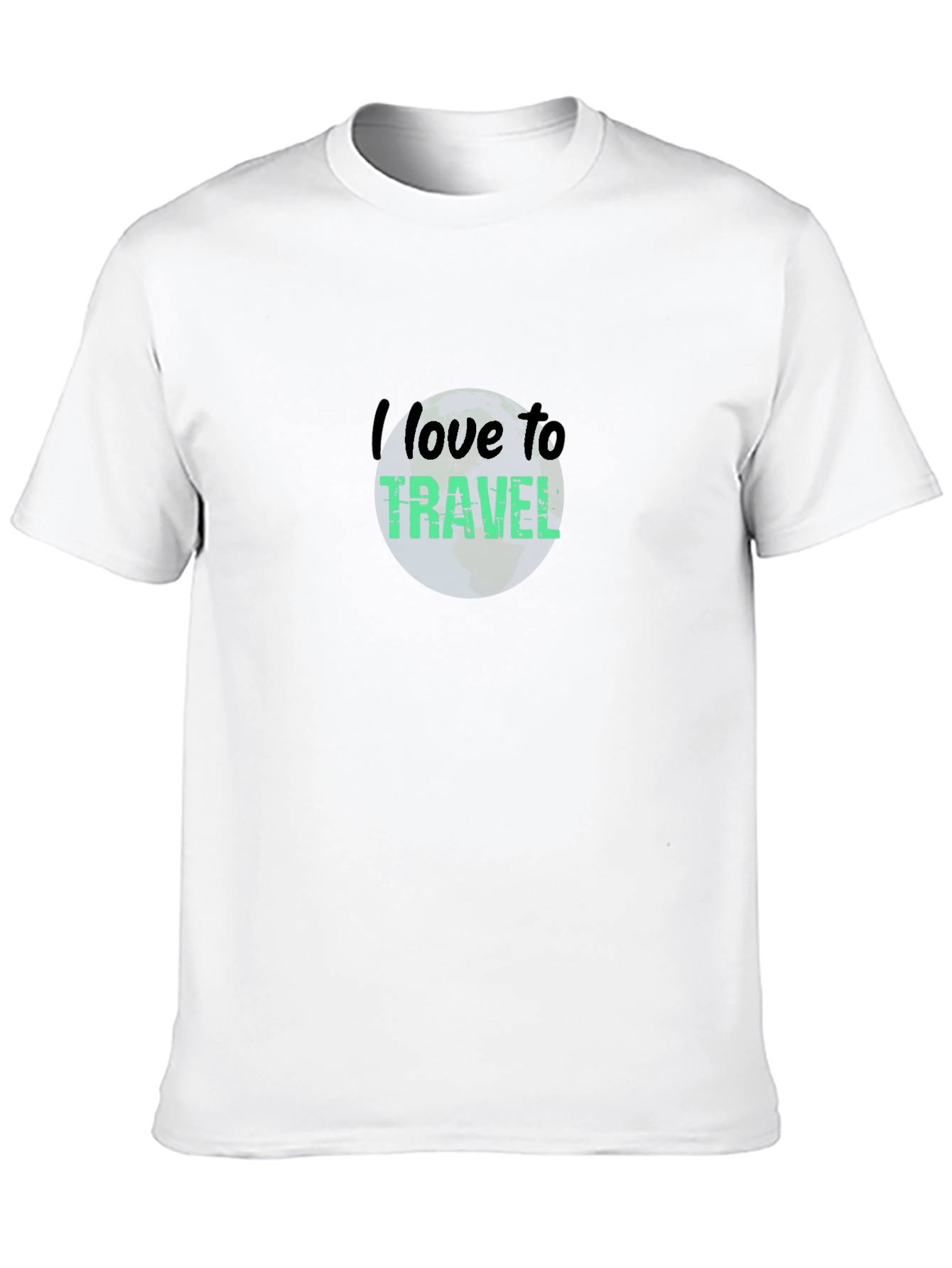 I Love to Travel Graphic T-Shirt - Black