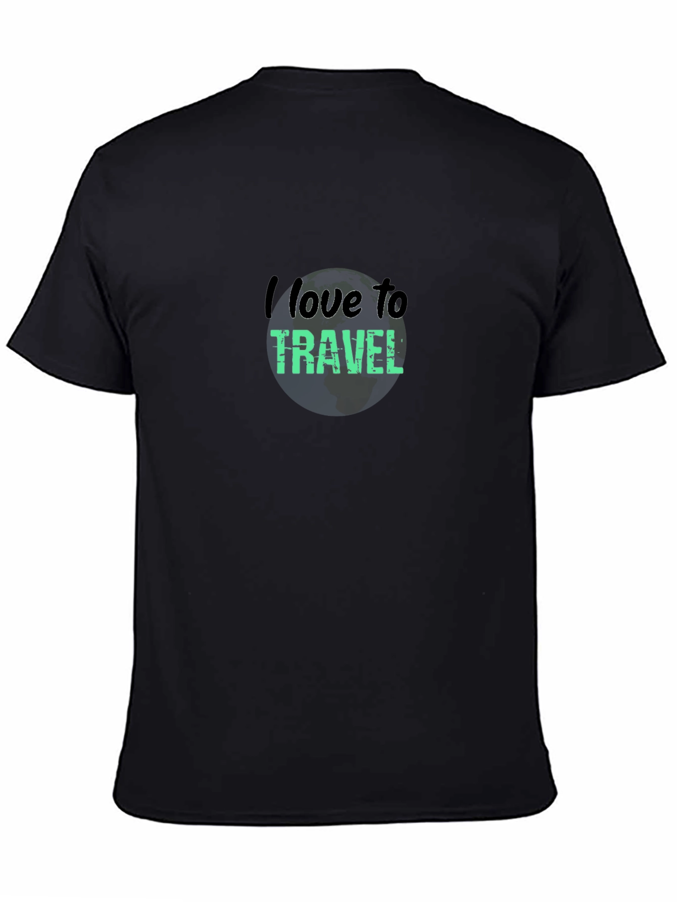 I Love to Travel Graphic T-Shirt - Black