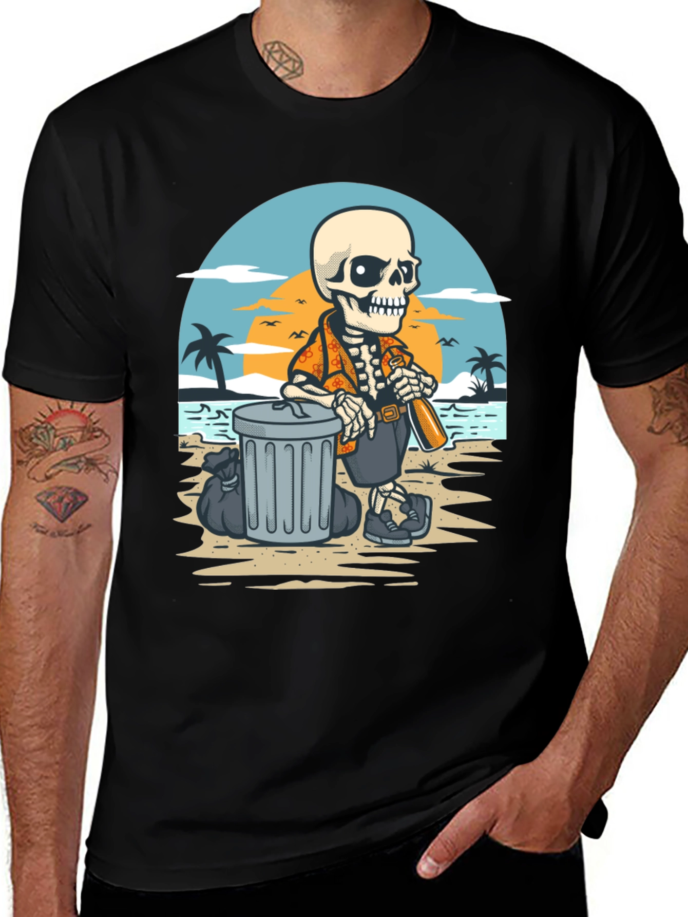 Beach Skeleton T-Shirt - Clean Up Crew