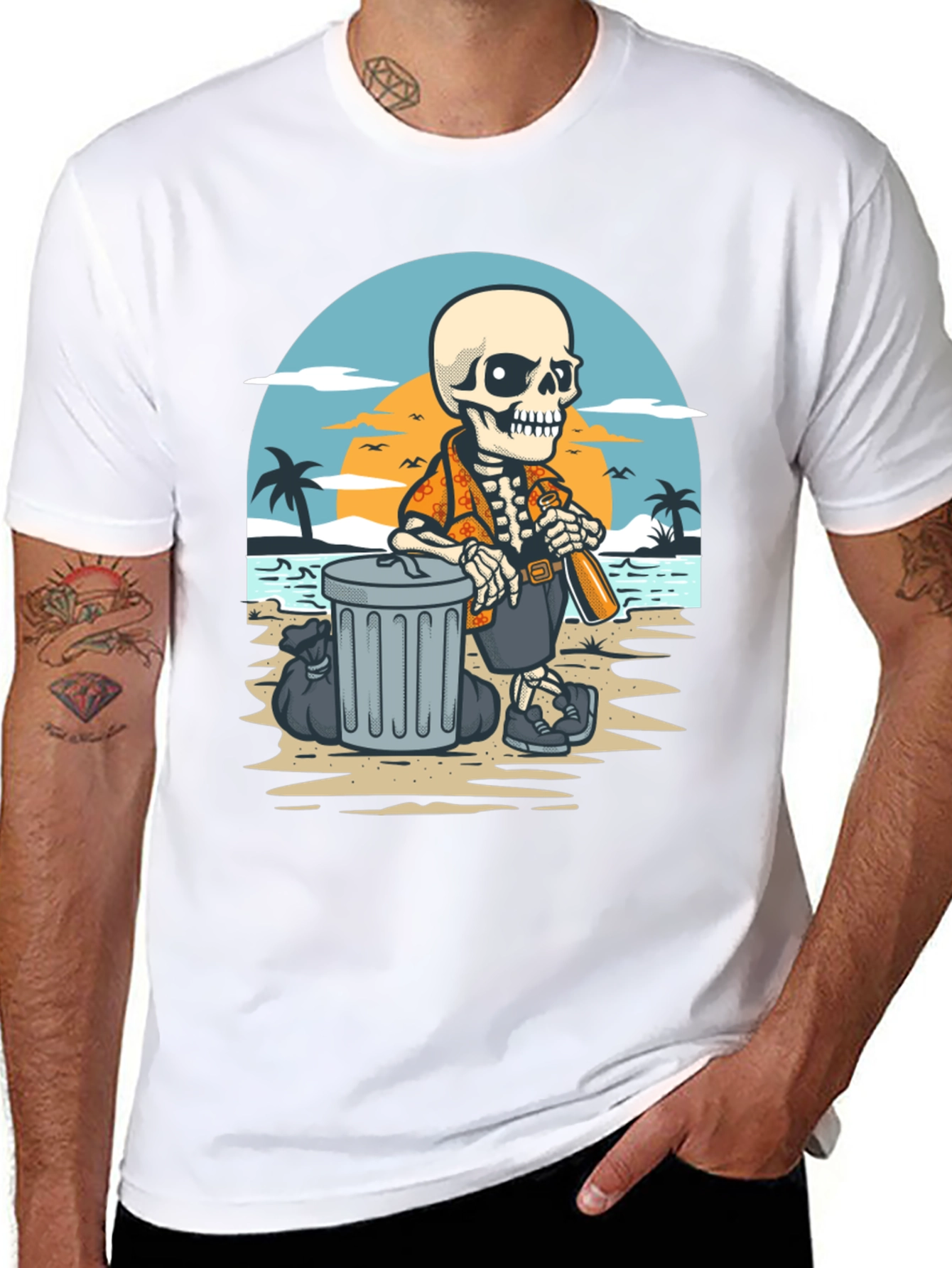 Beach Skeleton T-Shirt - Clean Up Crew