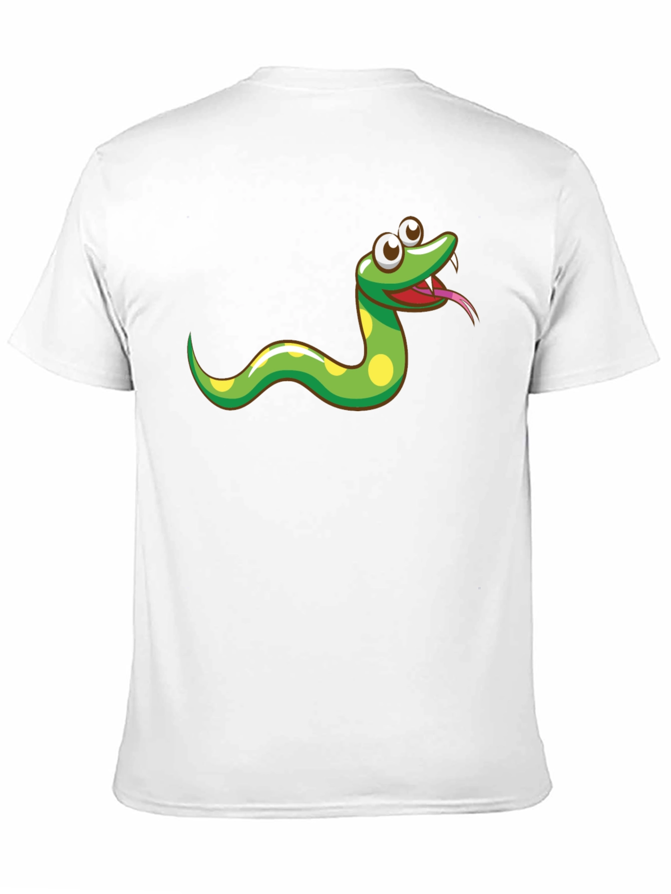 Cartoon Snake Graphic Tee - Black Cotton T-Shirt