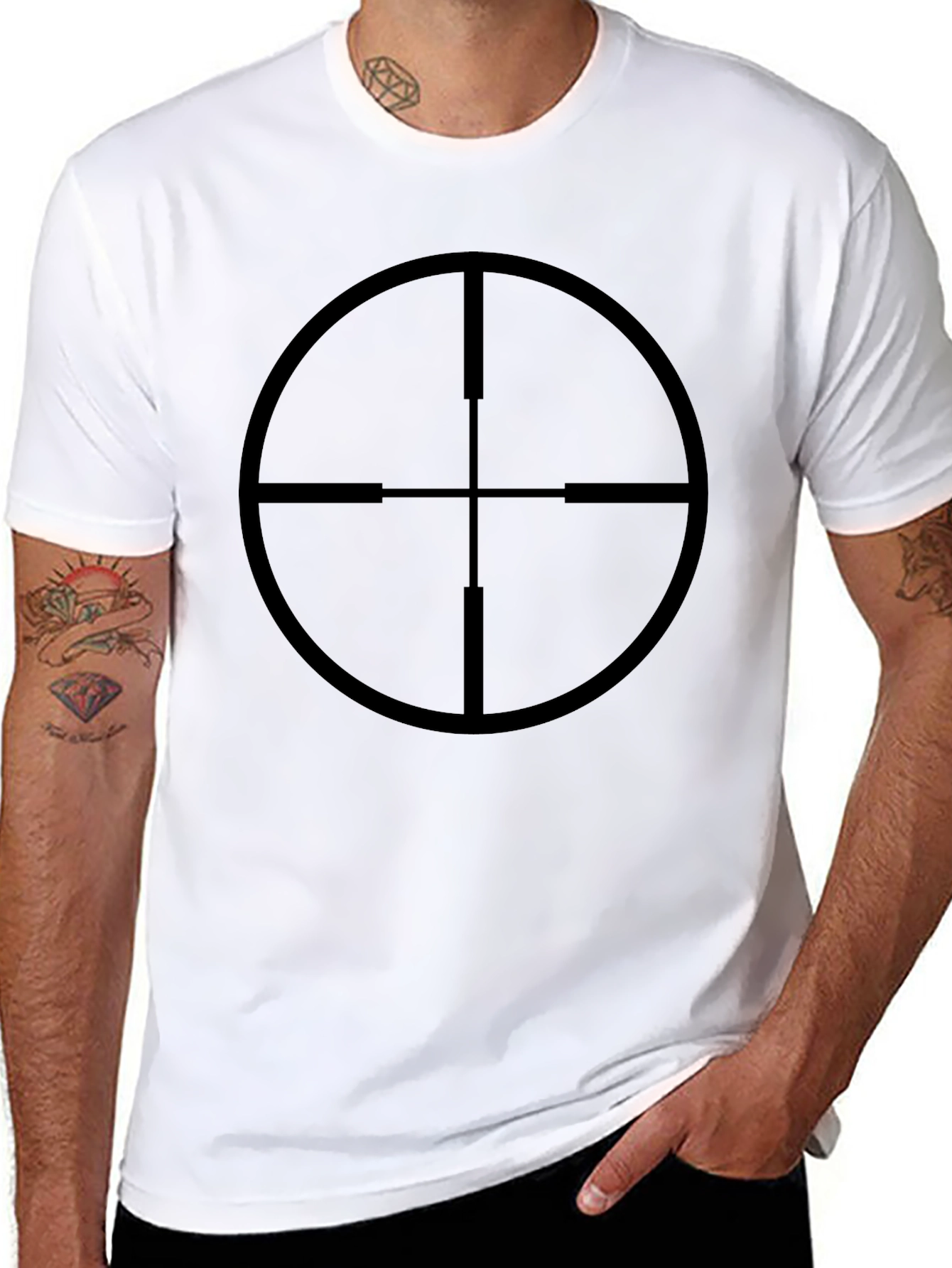 Sniper Scope Graphic Tee - Black Cotton