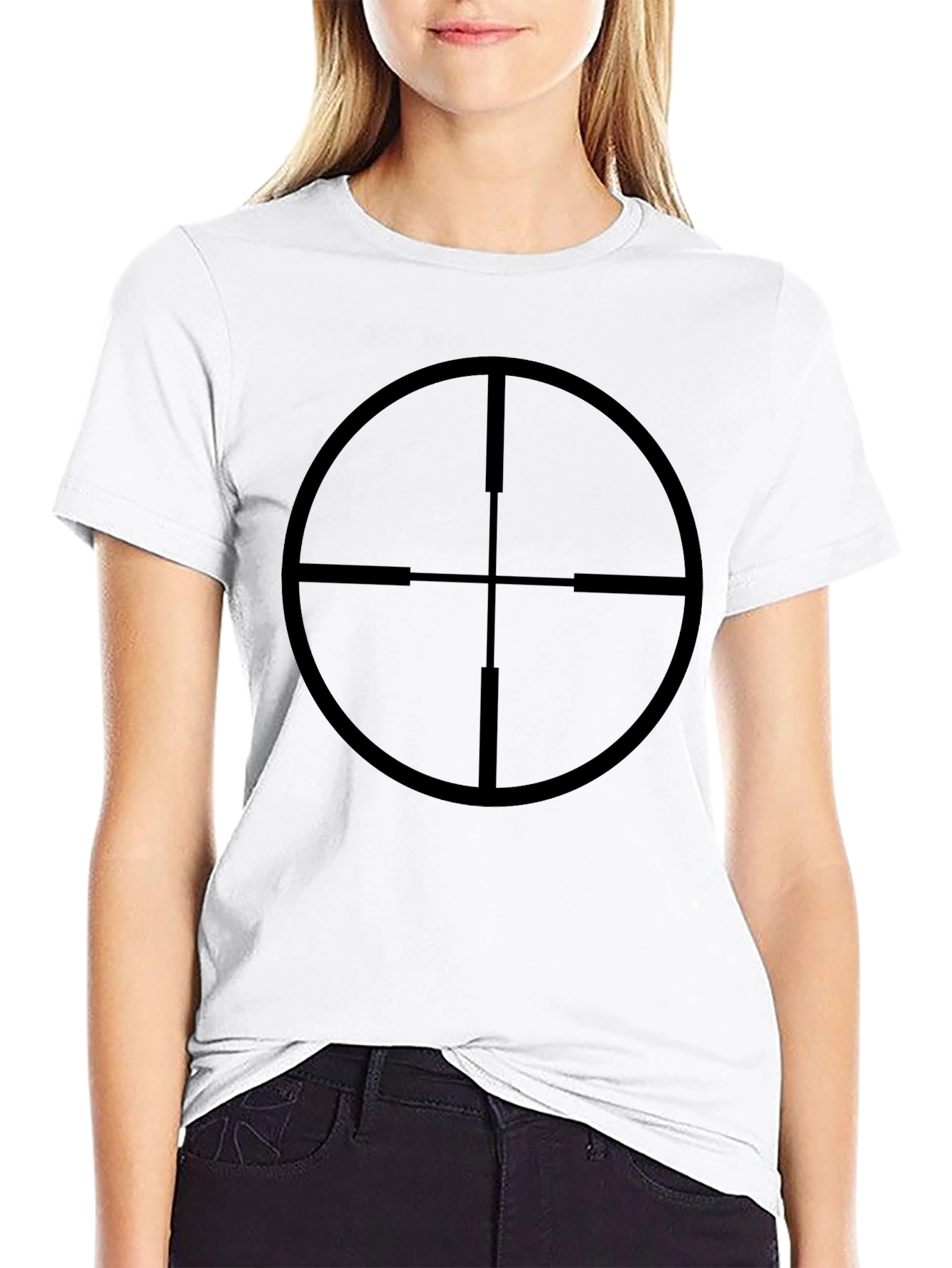 Sniper Scope Graphic Tee - Black Cotton