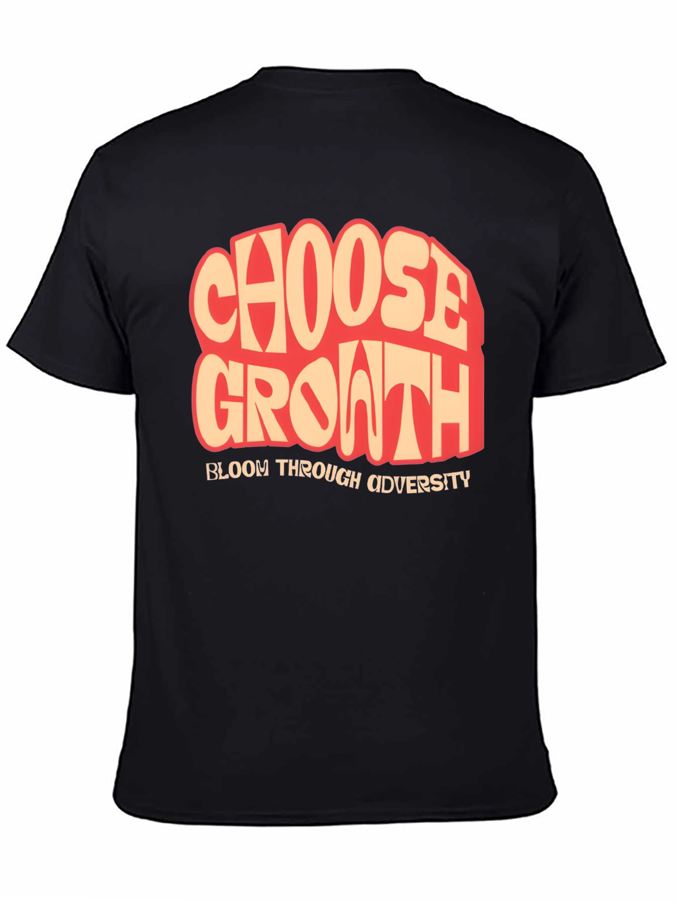 Choose Growth T-Shirt: Bloom Through Adversity Black
