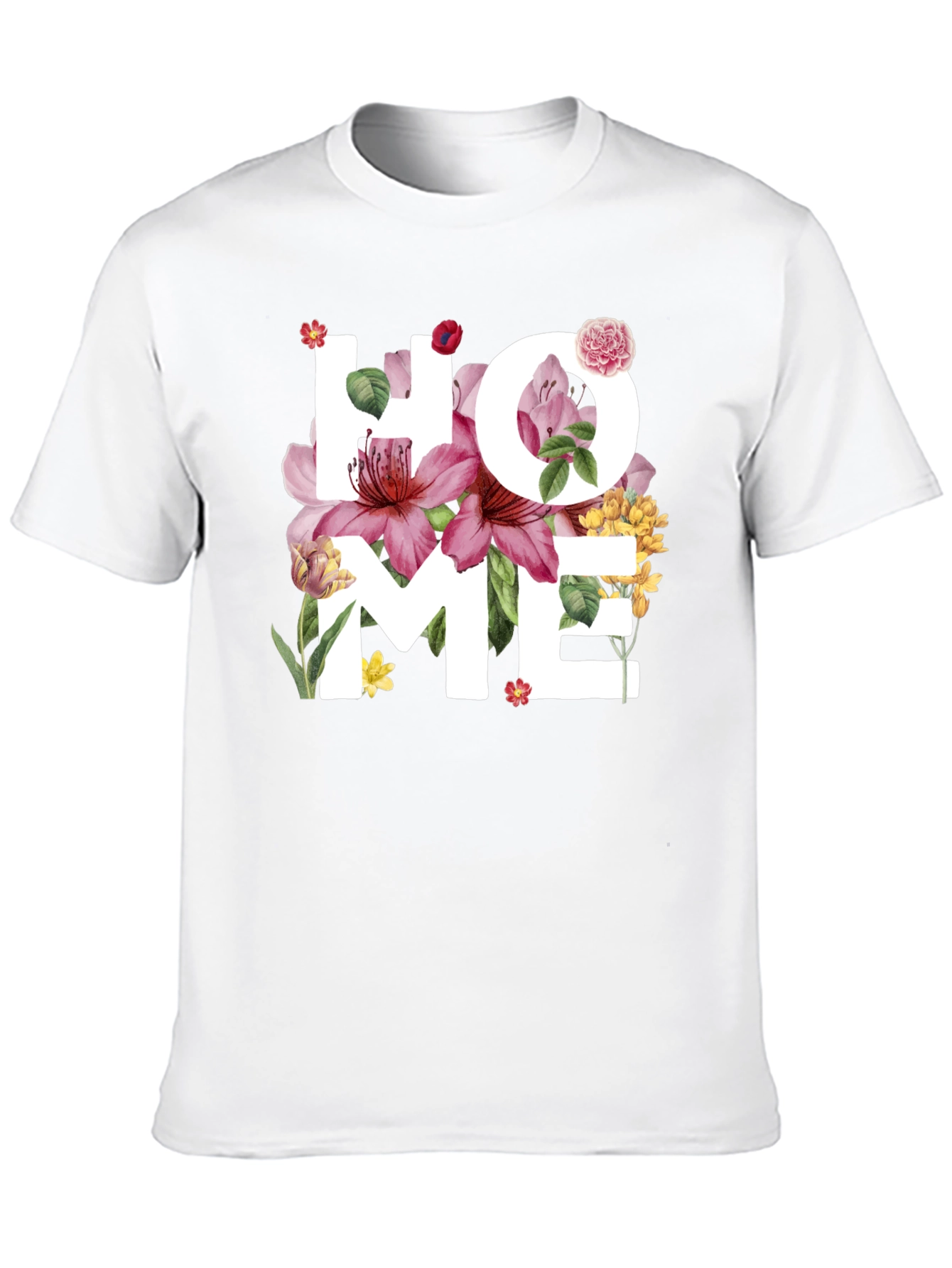 Floral HOME Graphic Tee - Stylish Comfort