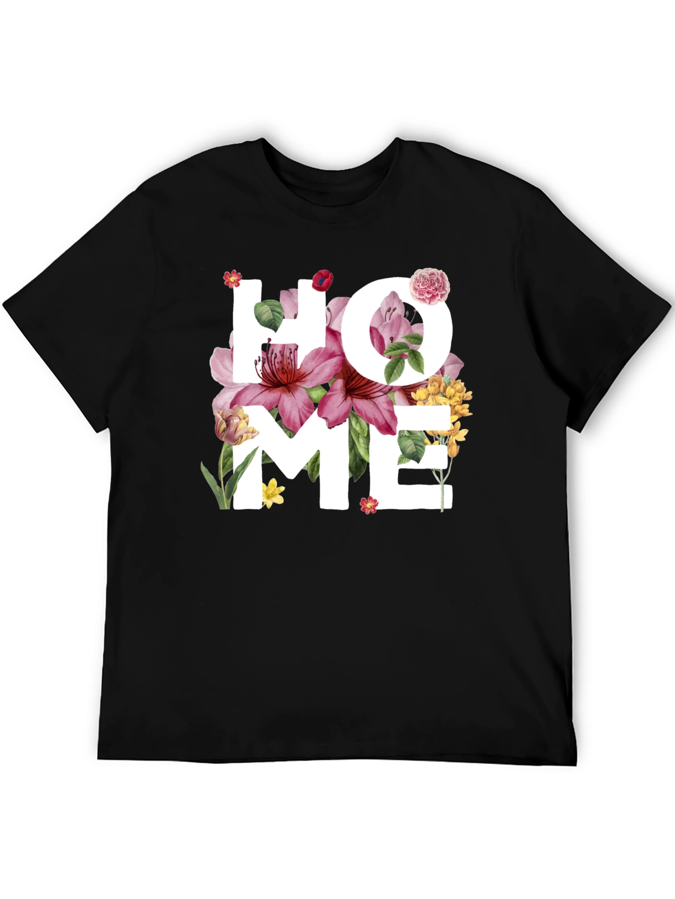 Floral HOME Graphic Tee - Stylish Comfort