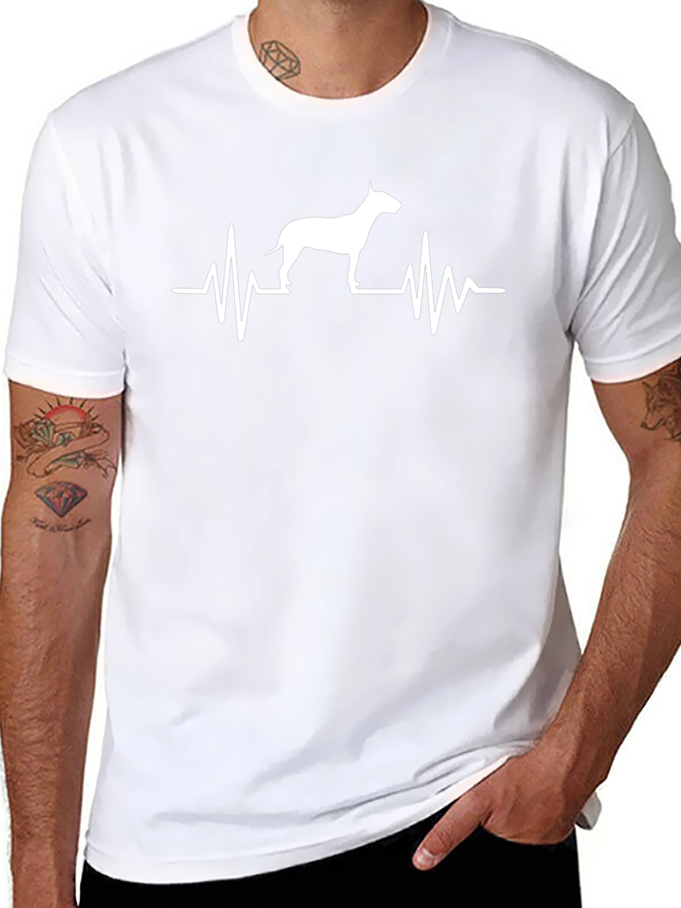 Bull Terrier Heartbeat Graphic Tee