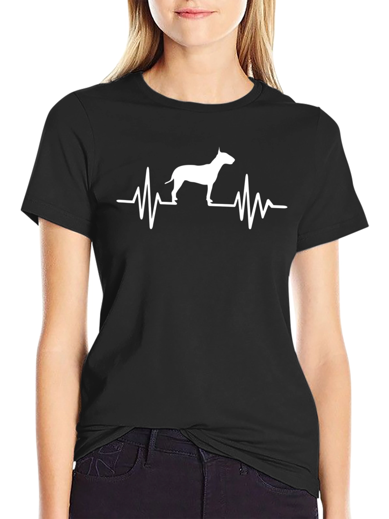 Bull Terrier Heartbeat Graphic Tee
