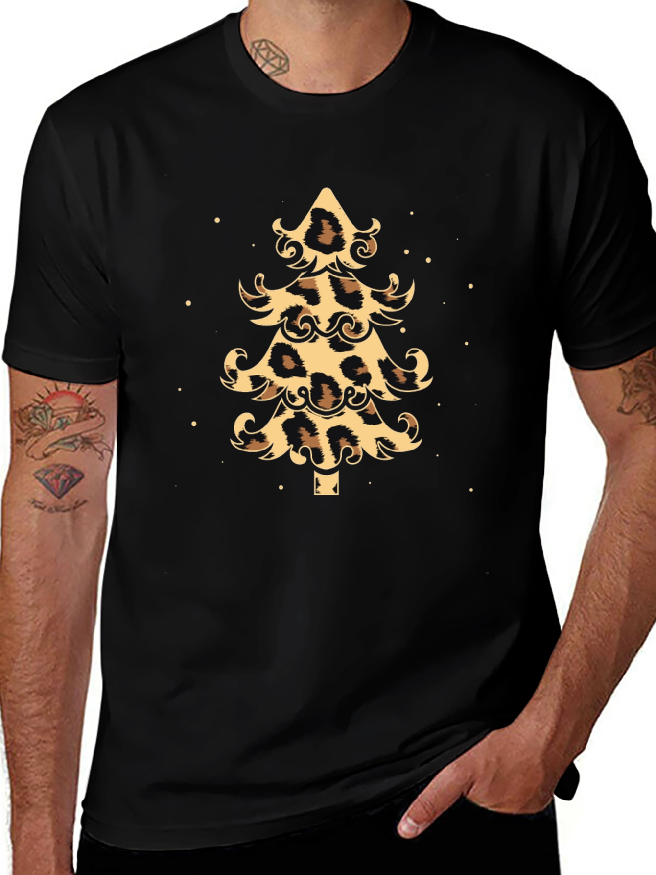 Leopard Print Christmas Tree Graphic Tee