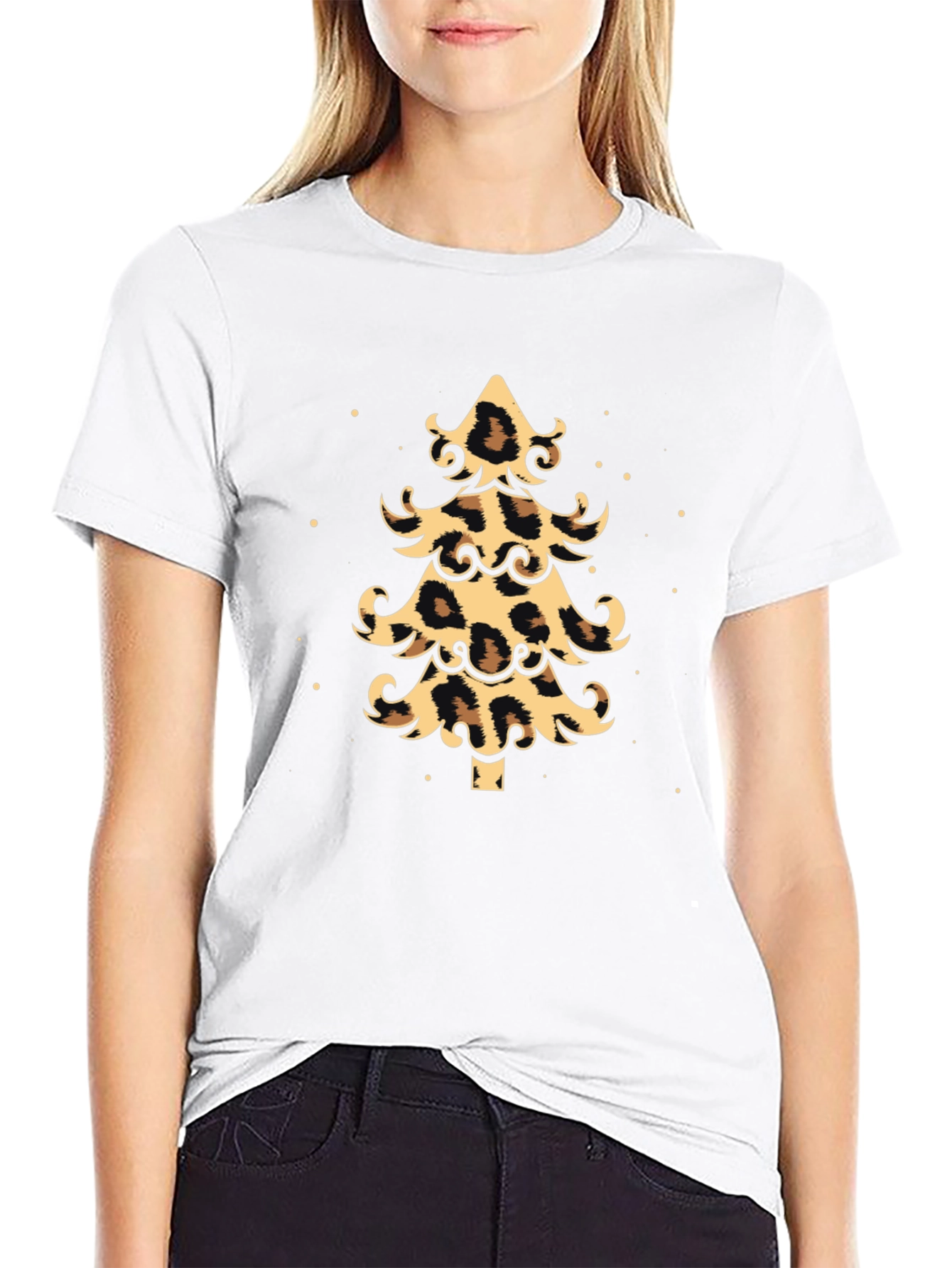 Leopard Print Christmas Tree Graphic Tee