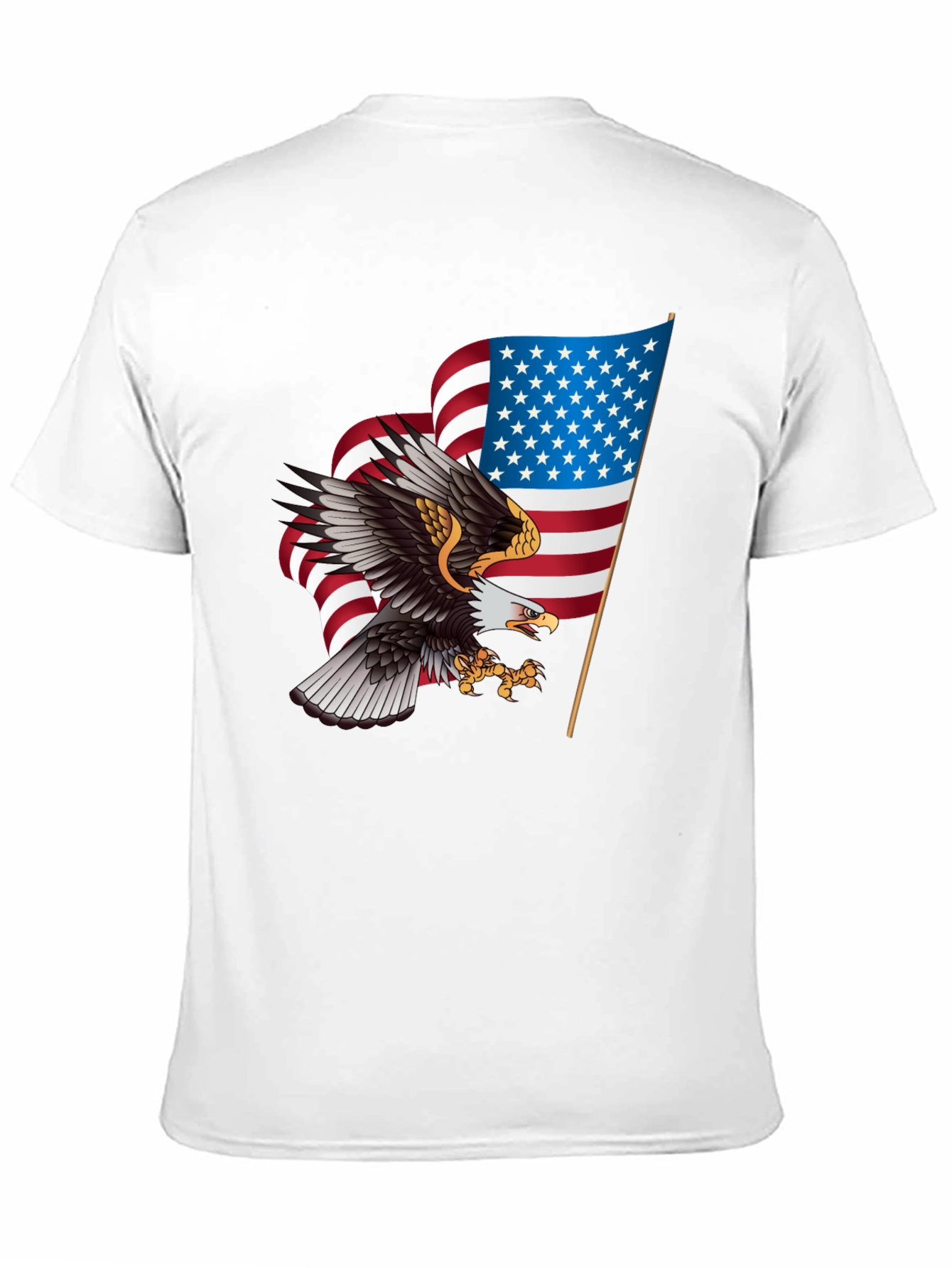 Patriotic Eagle & US Flag Graphic T-Shirt