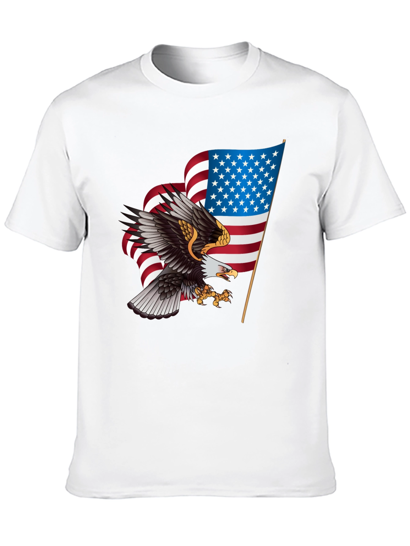Patriotic Eagle & US Flag Graphic T-Shirt