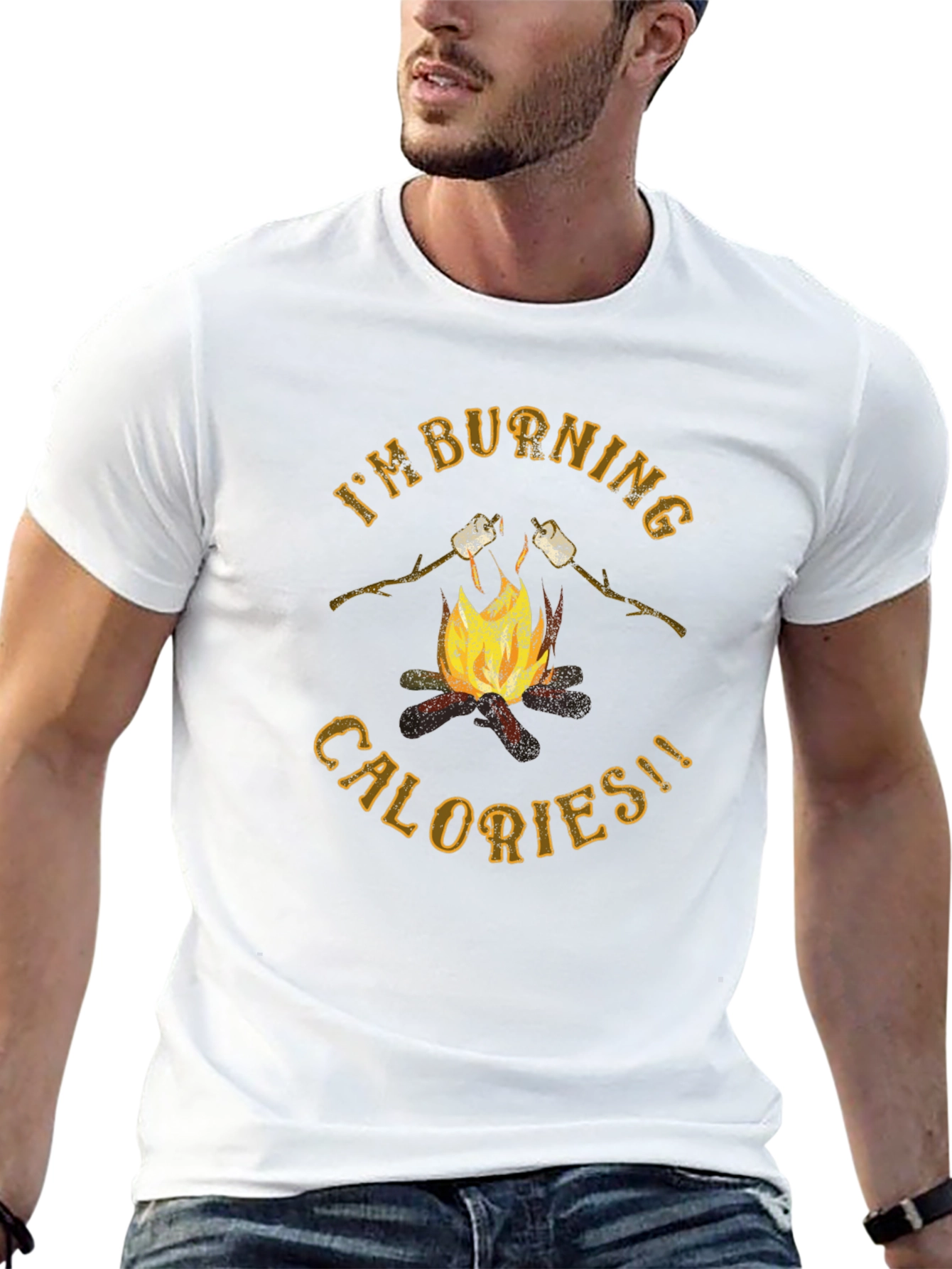 Burning Calories Marshmallow Campfire Graphic Tee