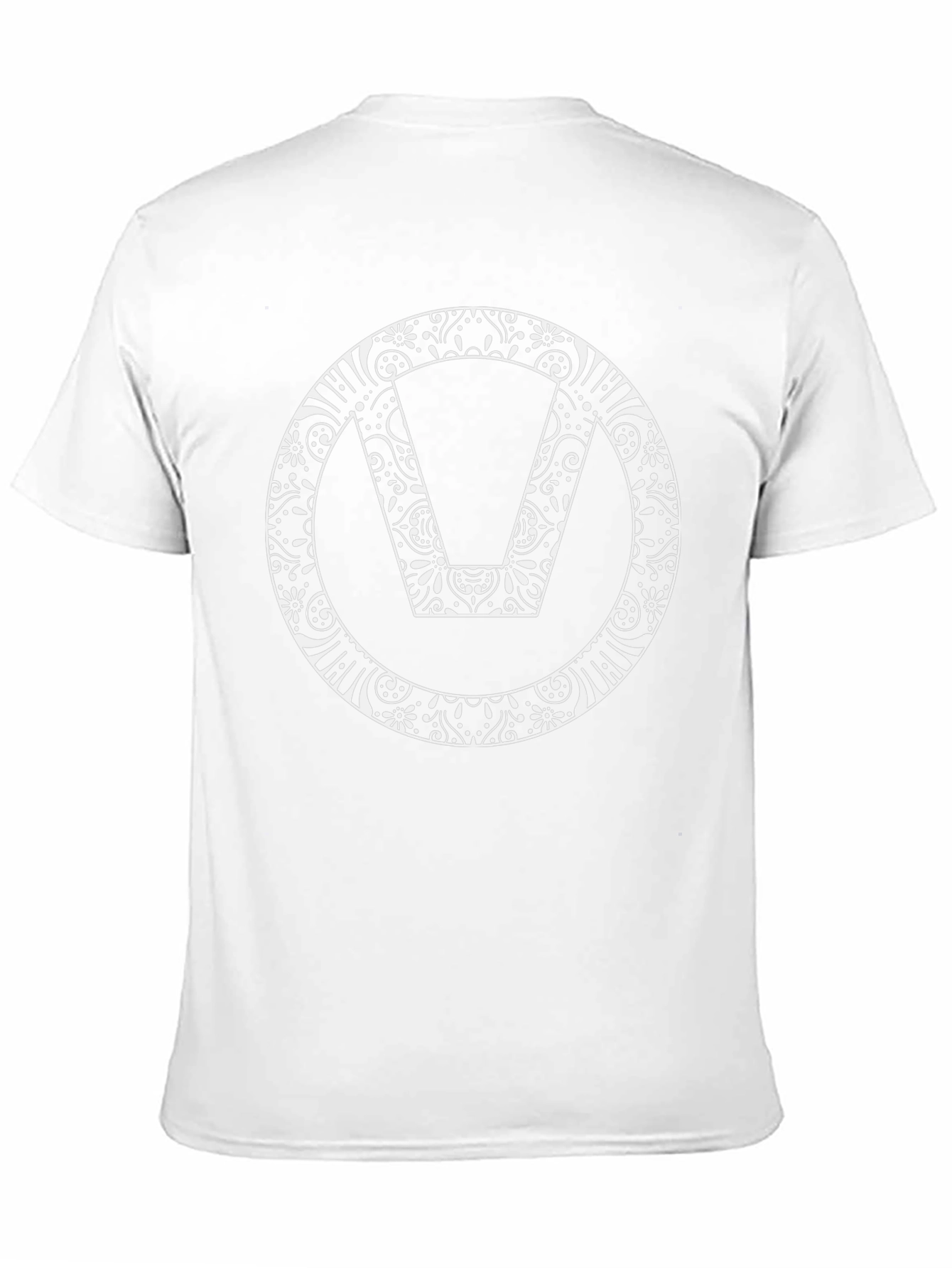 Black T-Shirt with Floral V Design